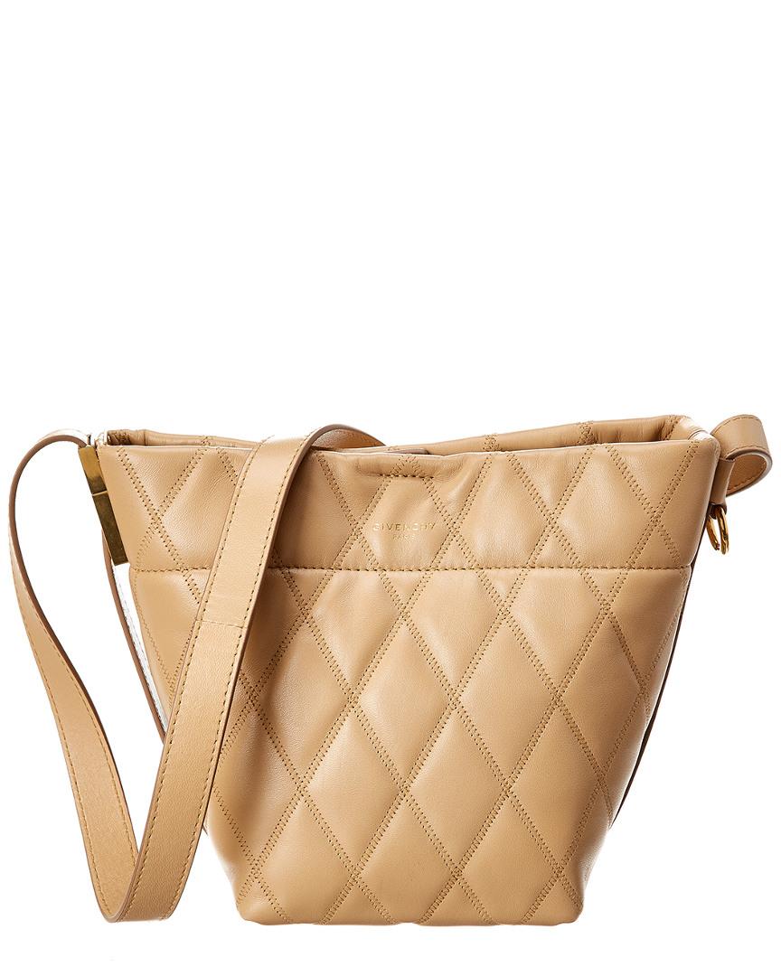 Lyst Givenchy Gv Mini Quilted Leather Bucket Bag in Natural