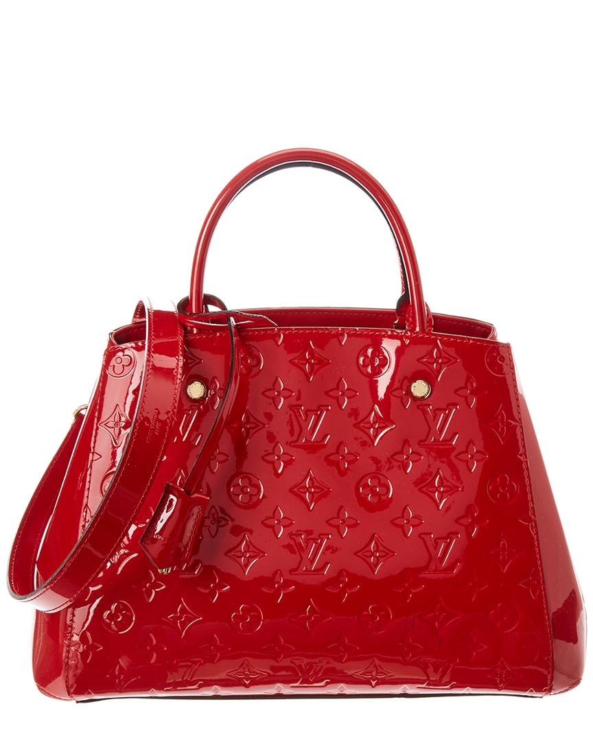 Lyst - Louis Vuitton Red Monogram Vernis Leather Montaigne Mm in Red