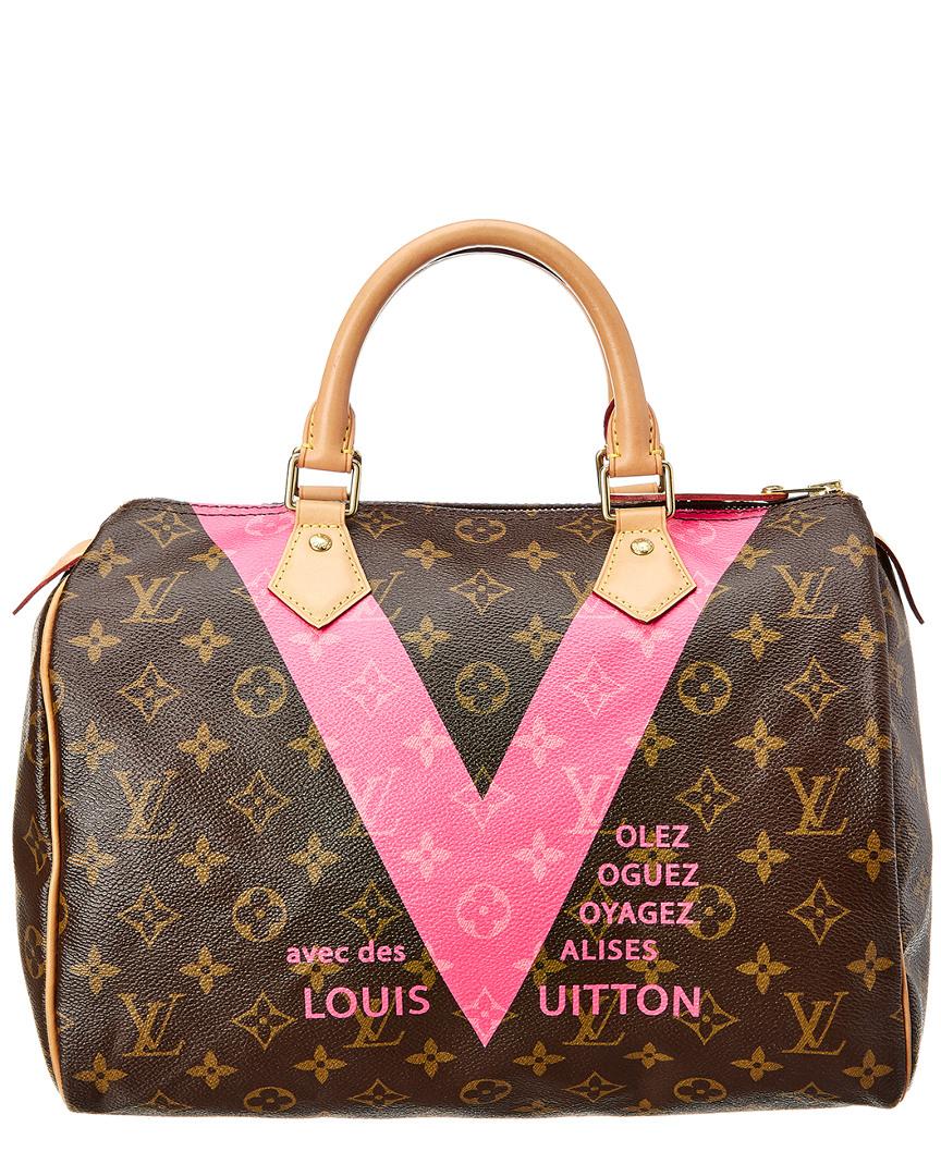 Lyst - Louis Vuitton Limited Edition Pink V Monogram Canvas Speedy 30