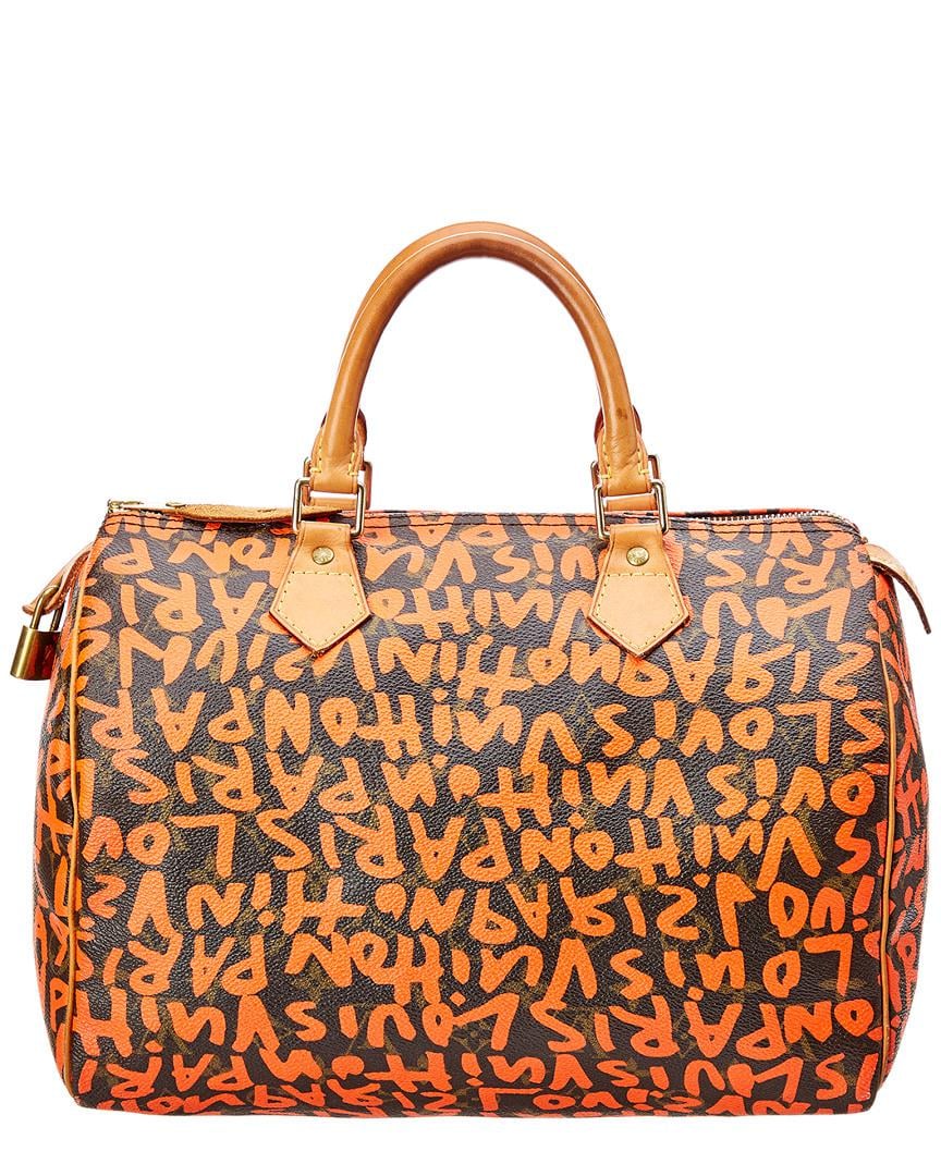 Lyst - Louis Vuitton Limited Edition Stephen Sprouse Orange Graffiti Monogram Canvas Speedy 30 ...