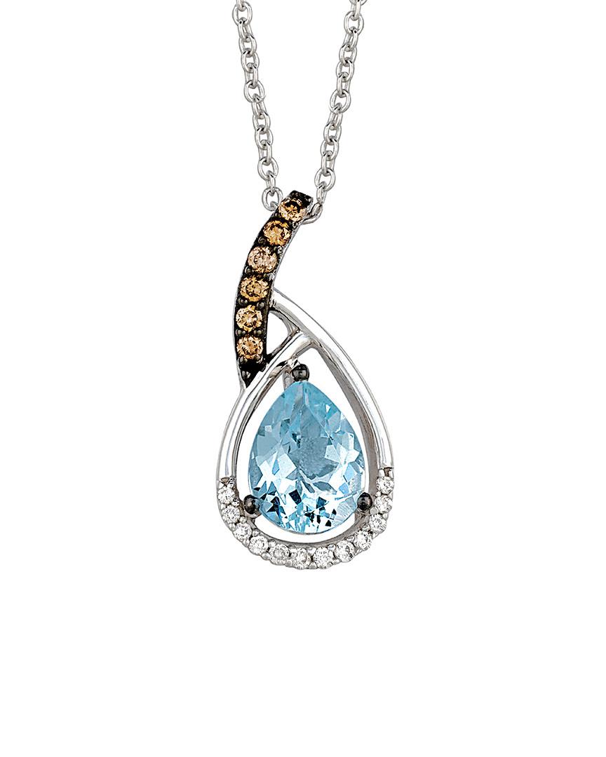 Le Vian Aquamarine Necklace 1/4 ct tw Diamonds 14K Vanilla Gold 375392103 Kay