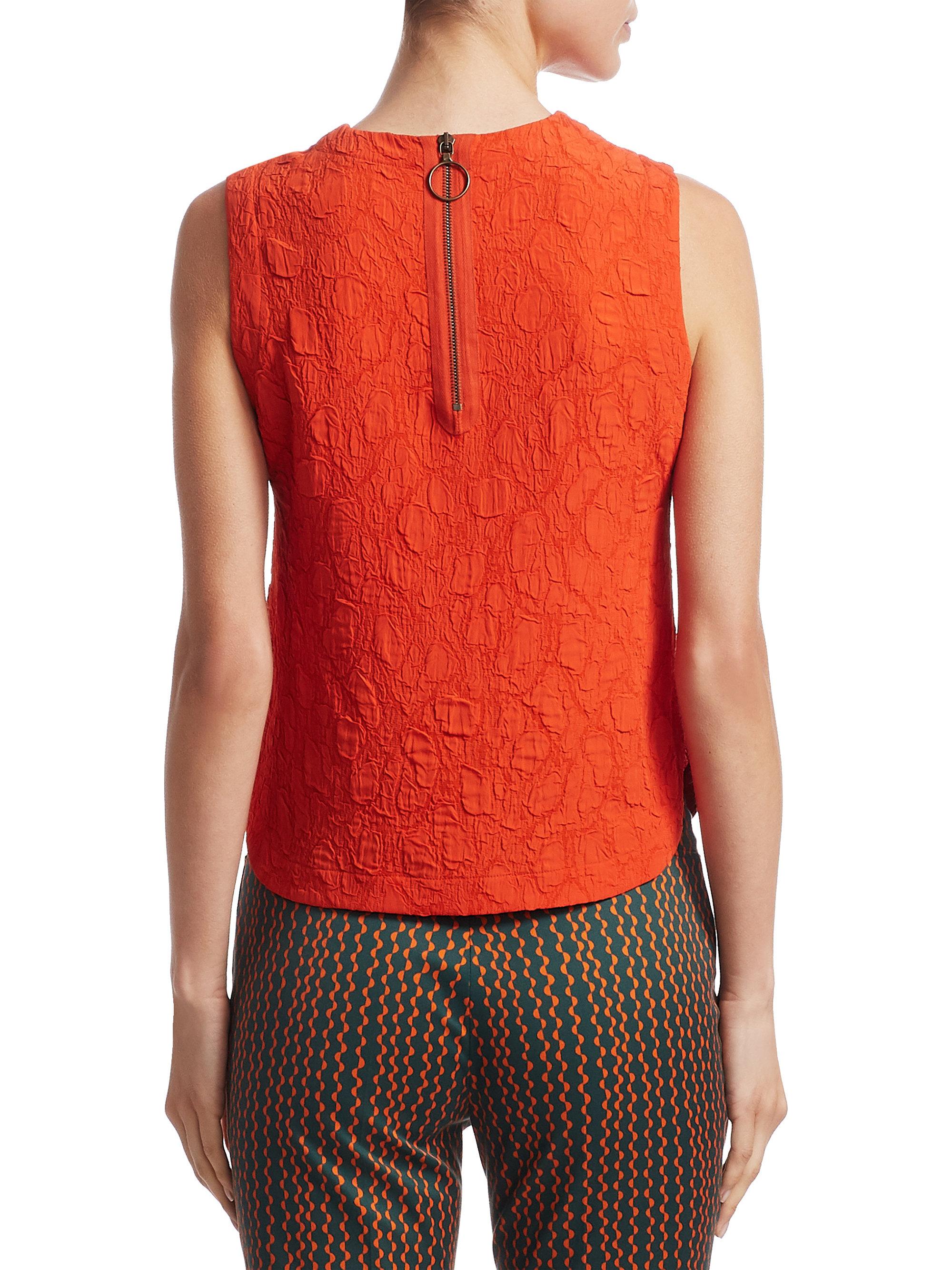 Akris Punto Textured Sleeveless Blouse in Red - Lyst