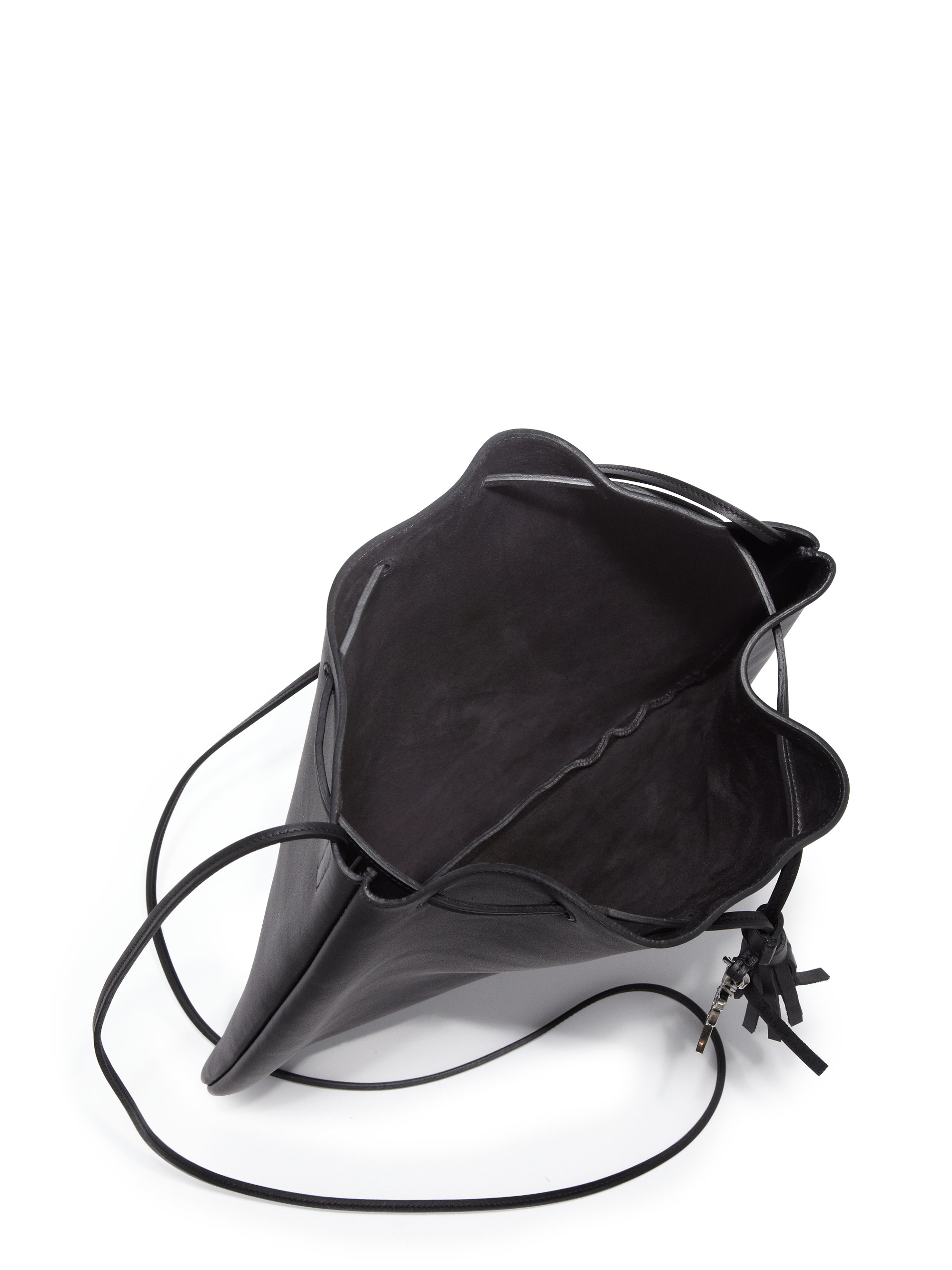 Saint laurent Jen Medium Leather Bucket Bag in Black | Lyst
