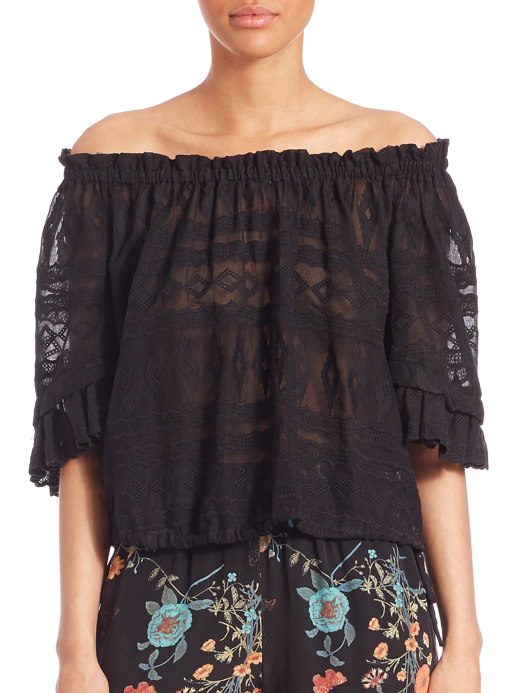 gauze off shoulder top