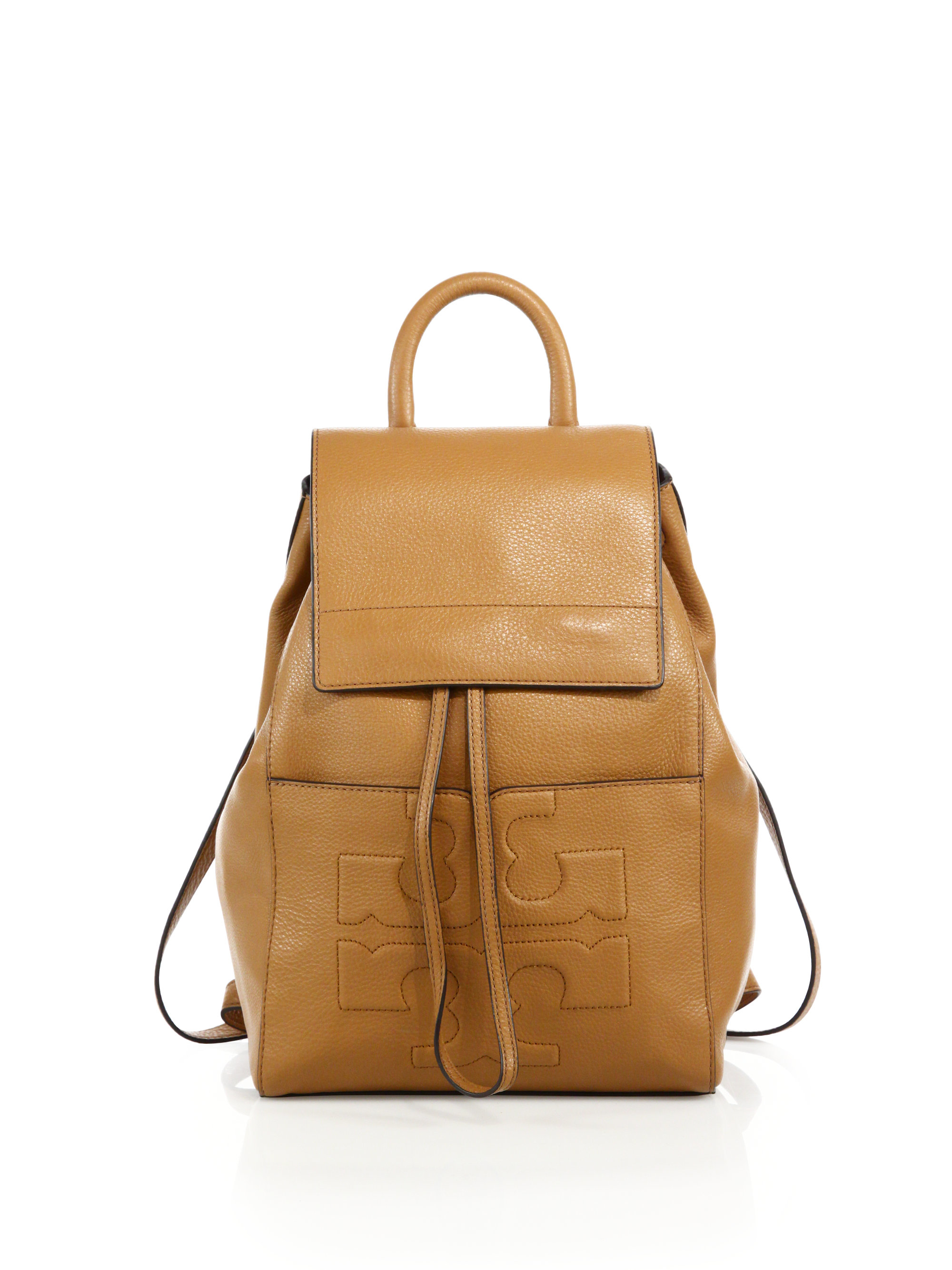 Tory Burch Bombe-t Flap Leather Backpack in Brown - Lyst