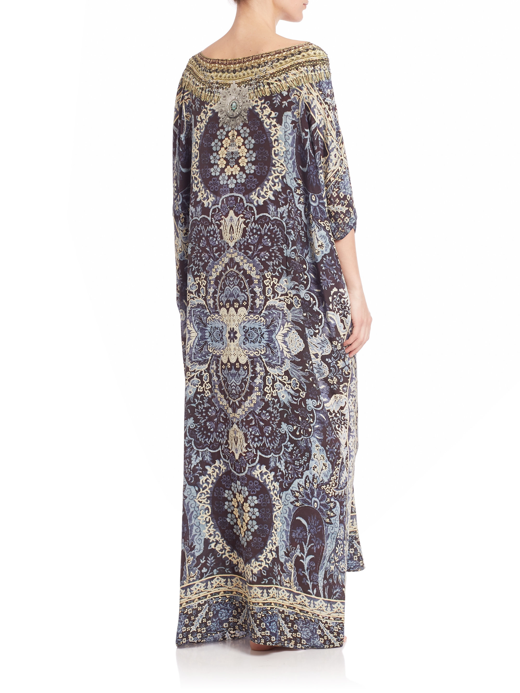 Lyst - Camilla Printed Silk Caftan