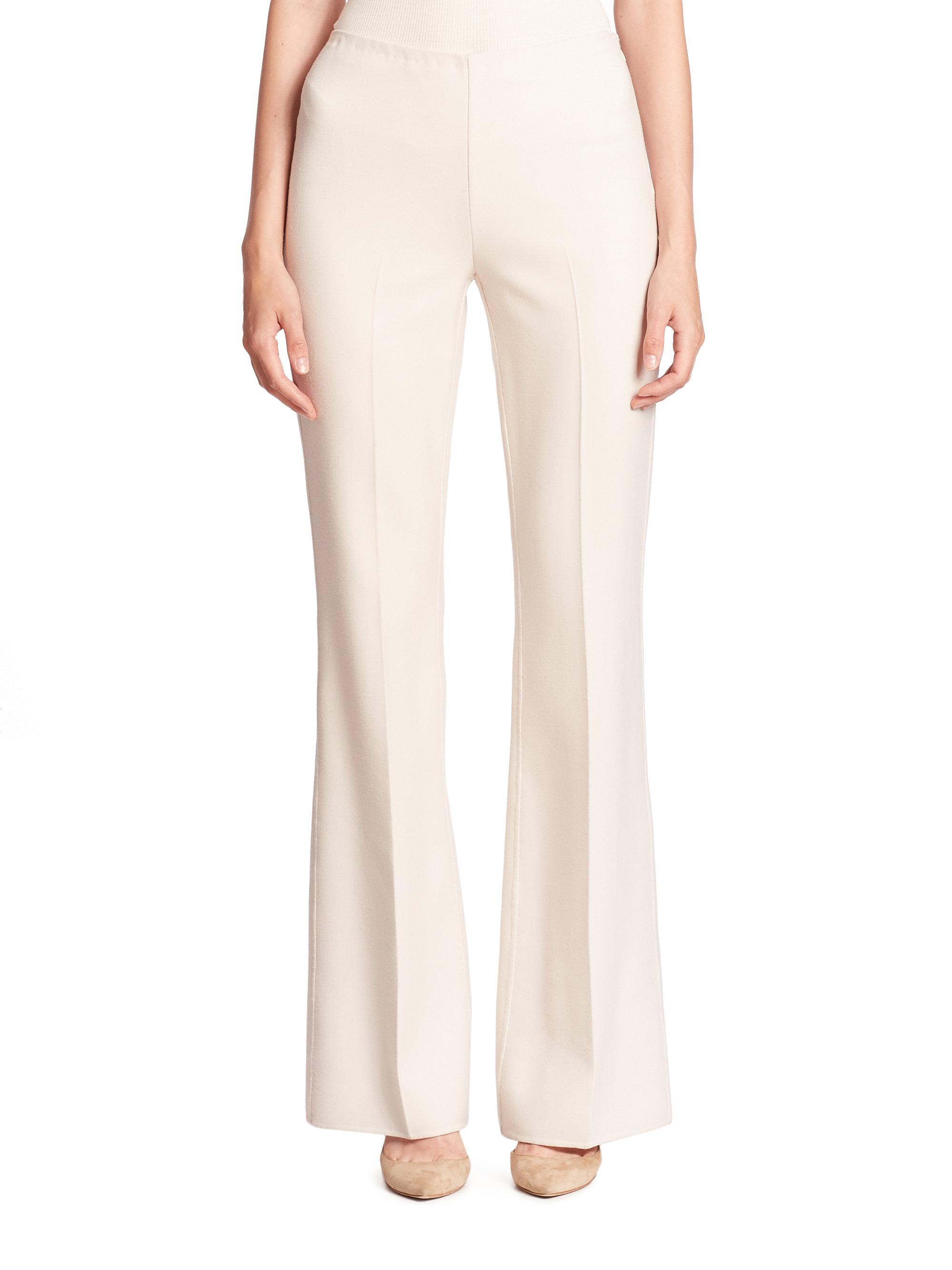 Theory Demitria Wide Leg Pants in White | Lyst