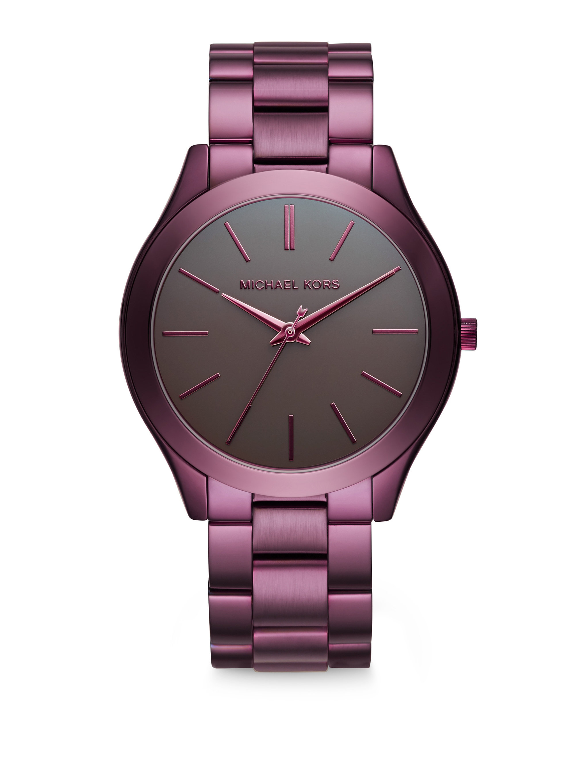 Michael kors Slim Runway Plum Ip Stainless Steel Bracelet Watch in