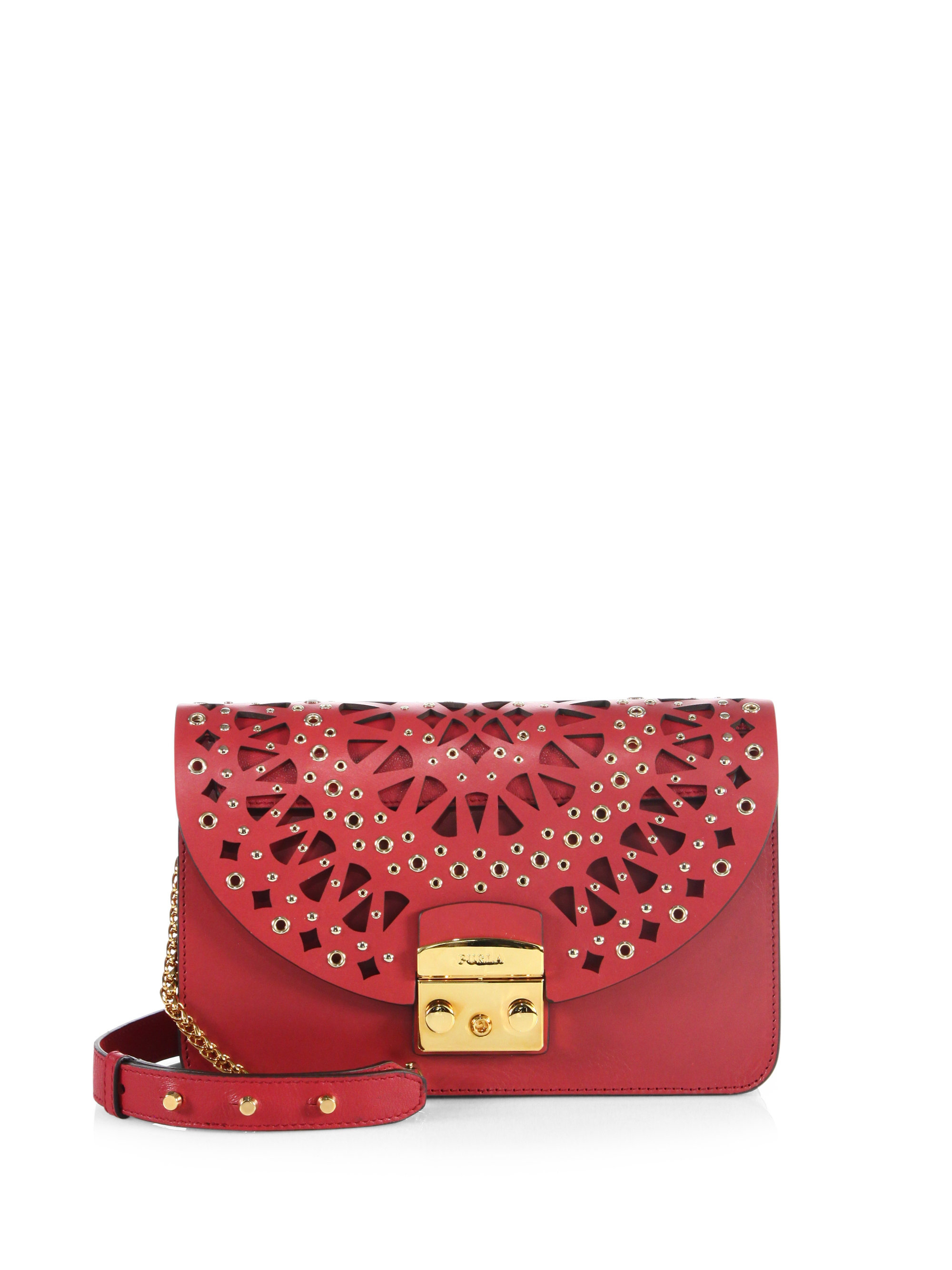 Furla Metropolis Bolero Small Leather Shoulder Bag in Red | Lyst