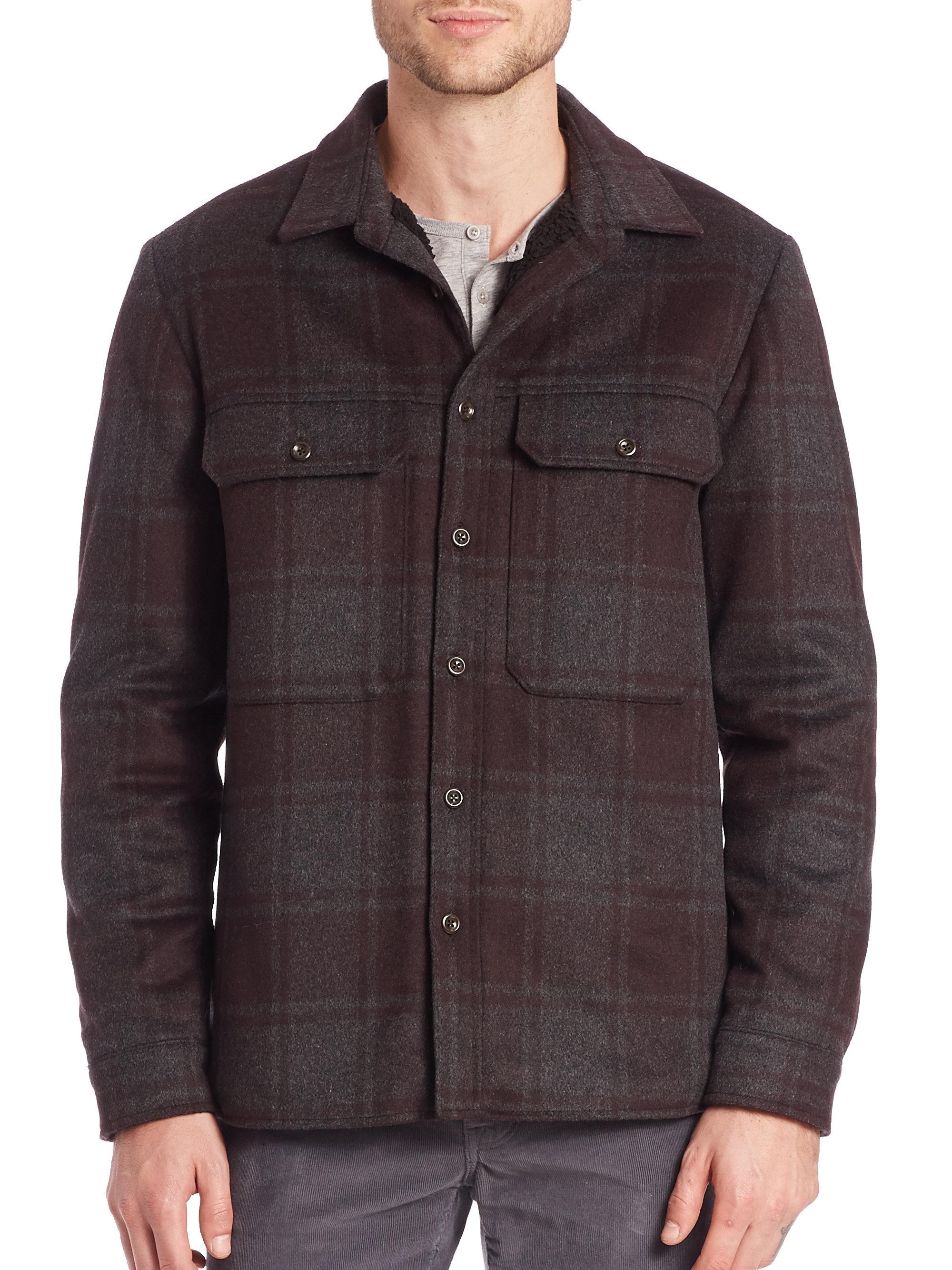 Lyst - Vince Plaid Wool Blend Jacket in Gray for Men