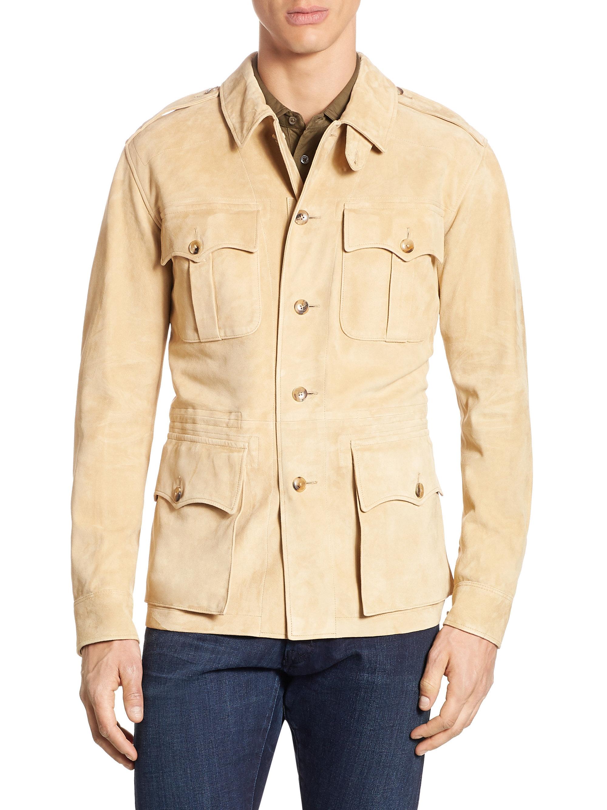 Lyst - Polo Ralph Lauren Suede Safari Jacket in Natural for Men