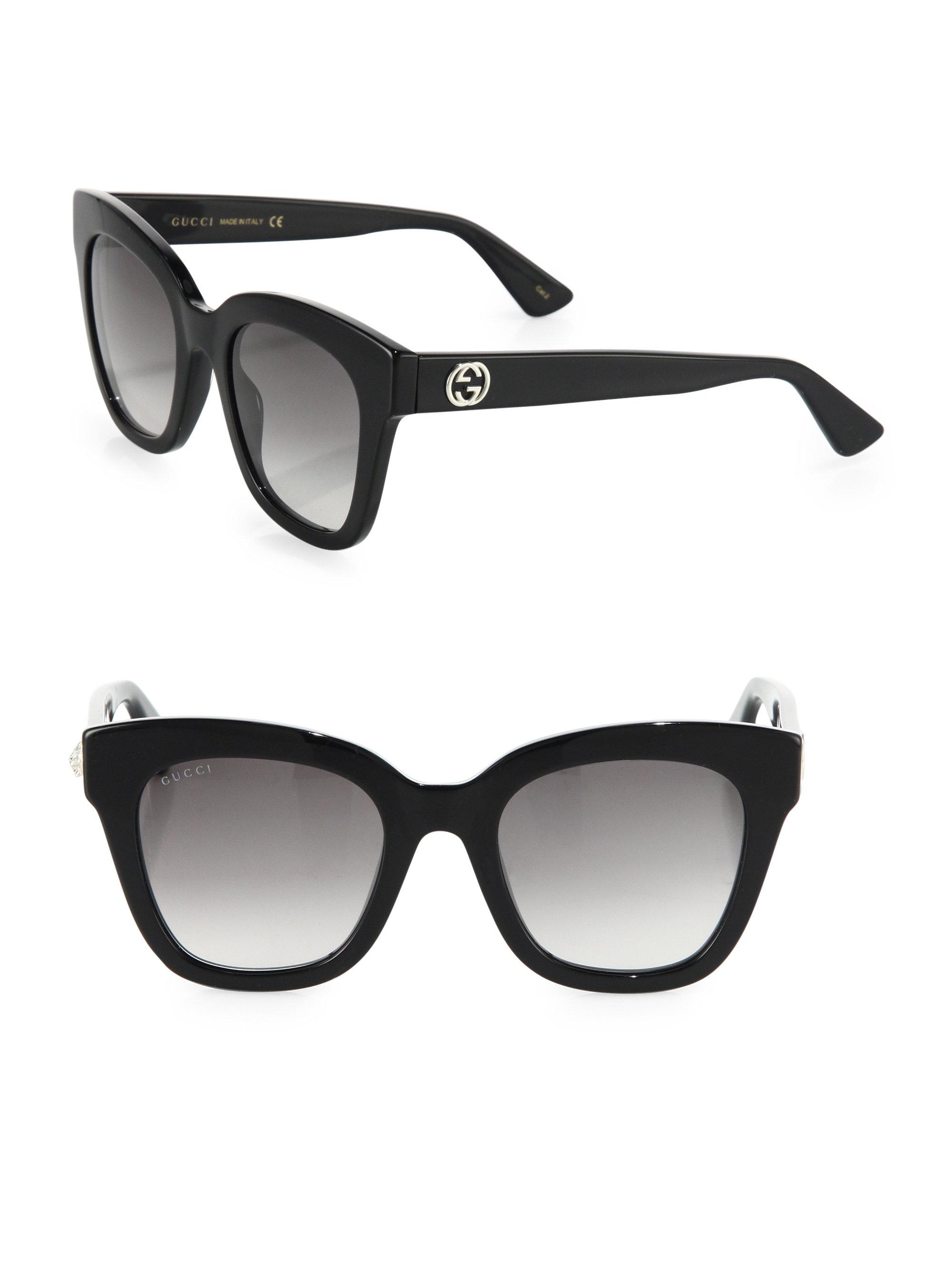 Gucci 50mm Square Cat Eye Sunglasses In Black Lyst 