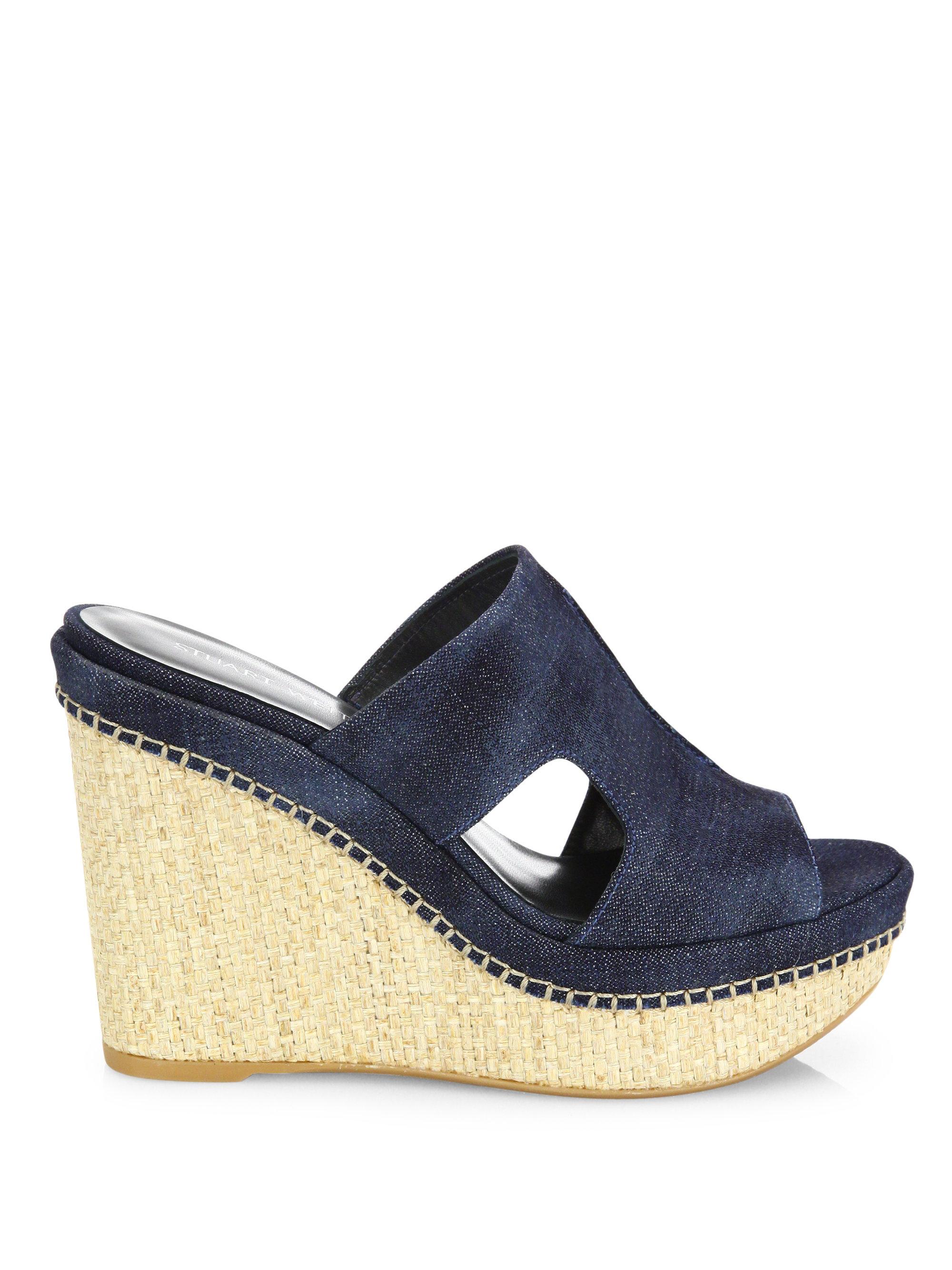 stuart weitzman denim wedge