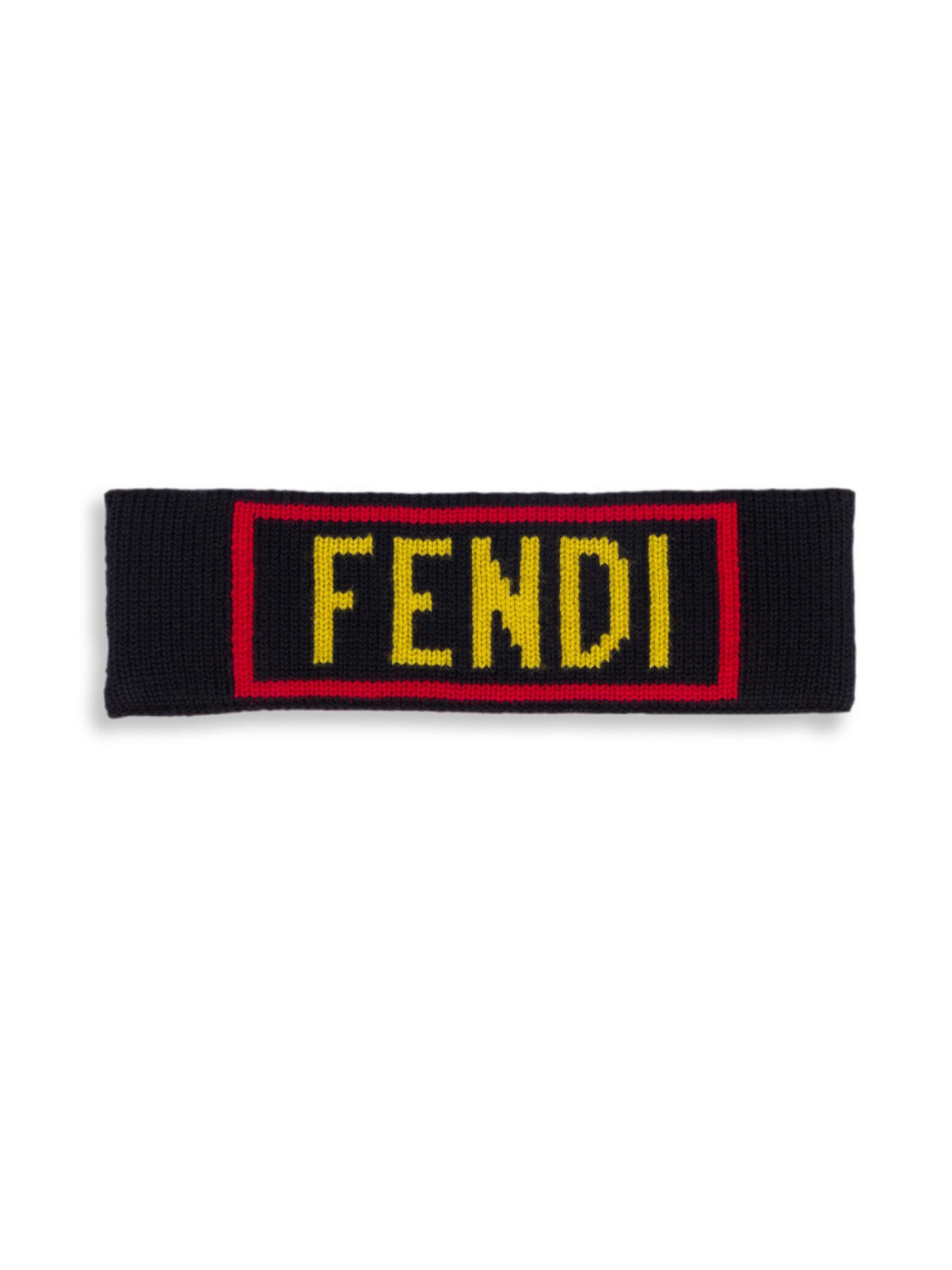 Lyst Fendi Yes Wool Headband in Black