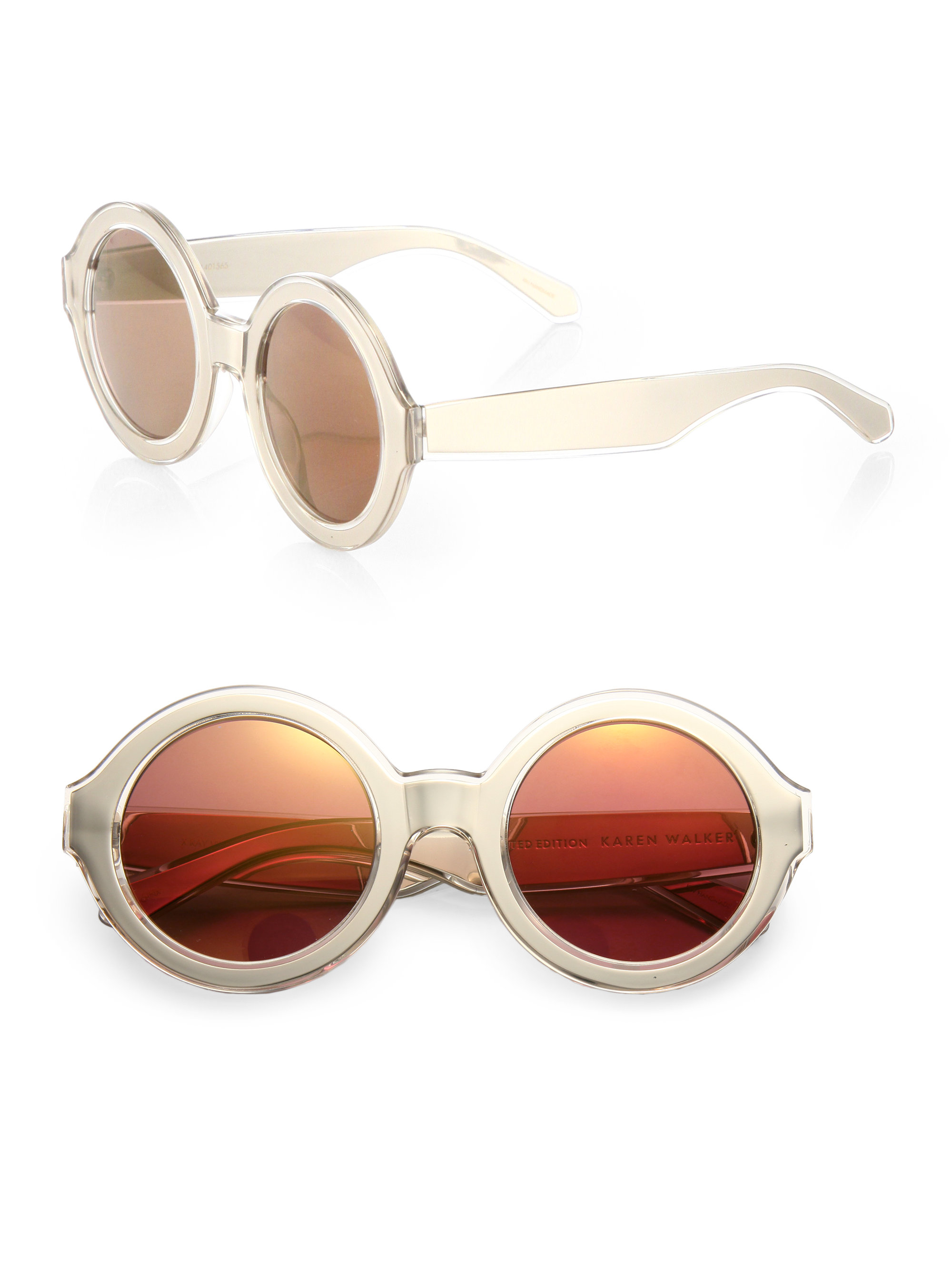 Lyst Karen Walker Xray Vision 49mm Round Sunglasses in Metallic