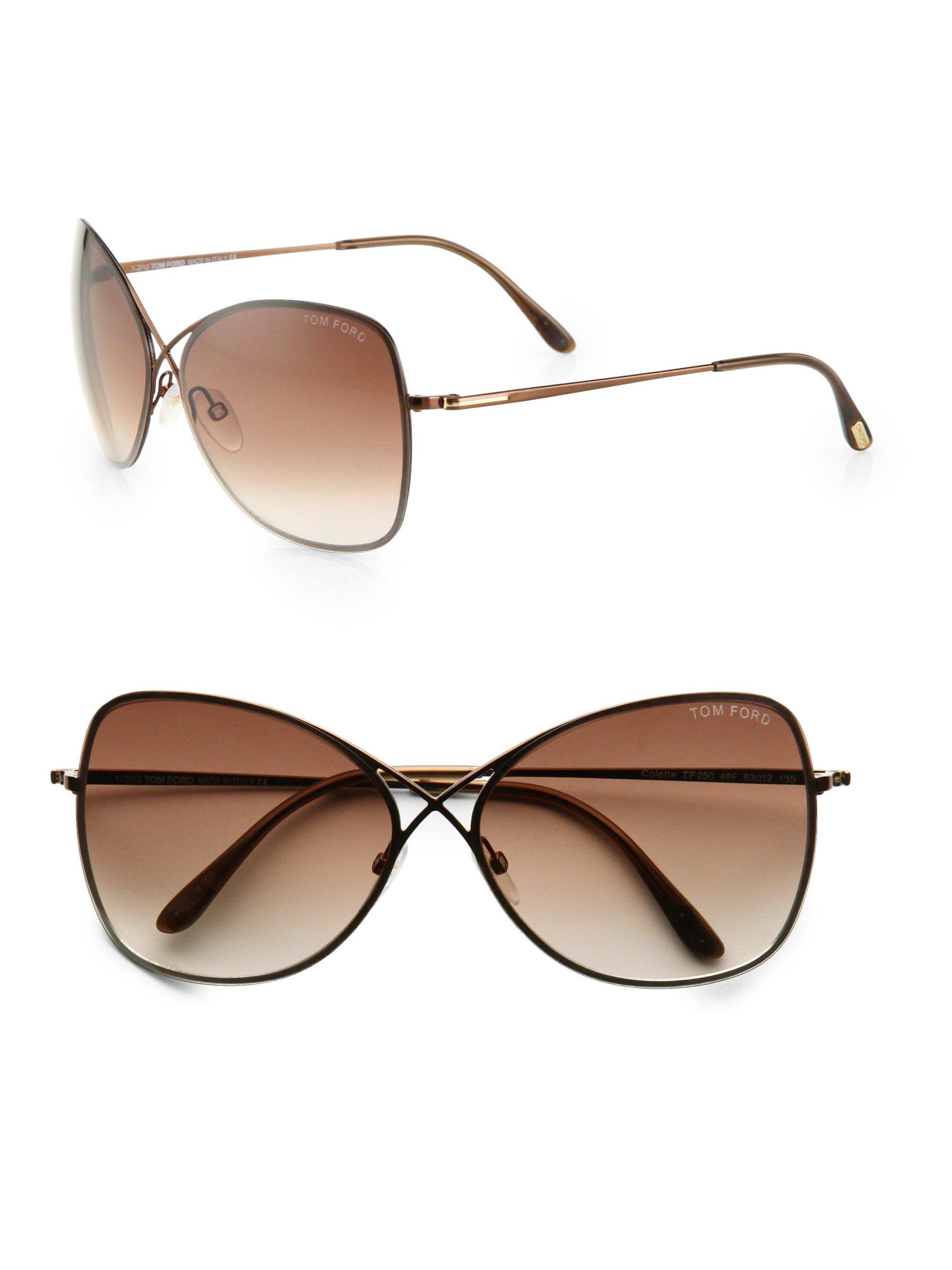 Tom Ford Colette Rimless Aviator Sunglasses In Brown For Men Lyst