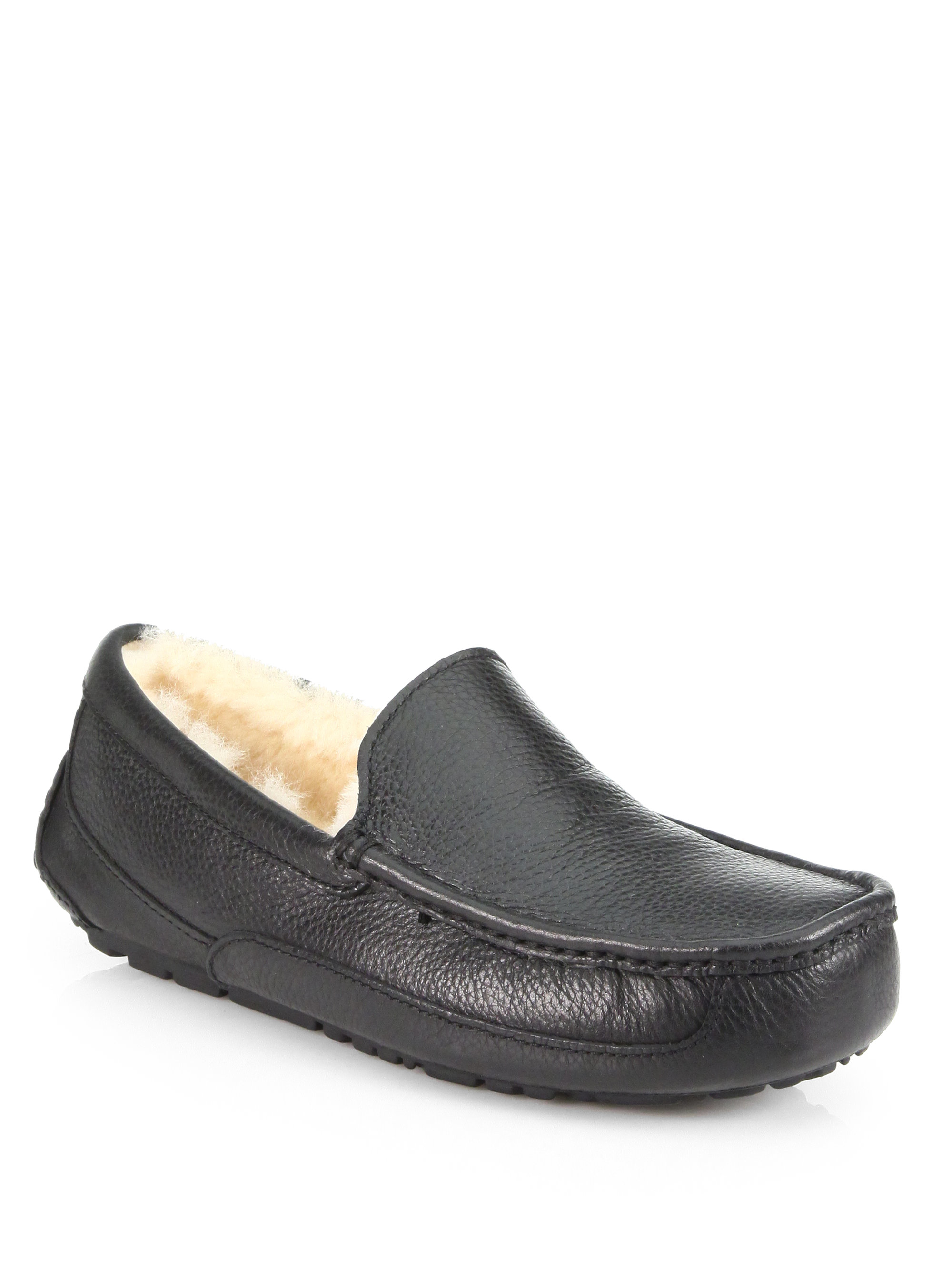 black sheepskin slippers mens