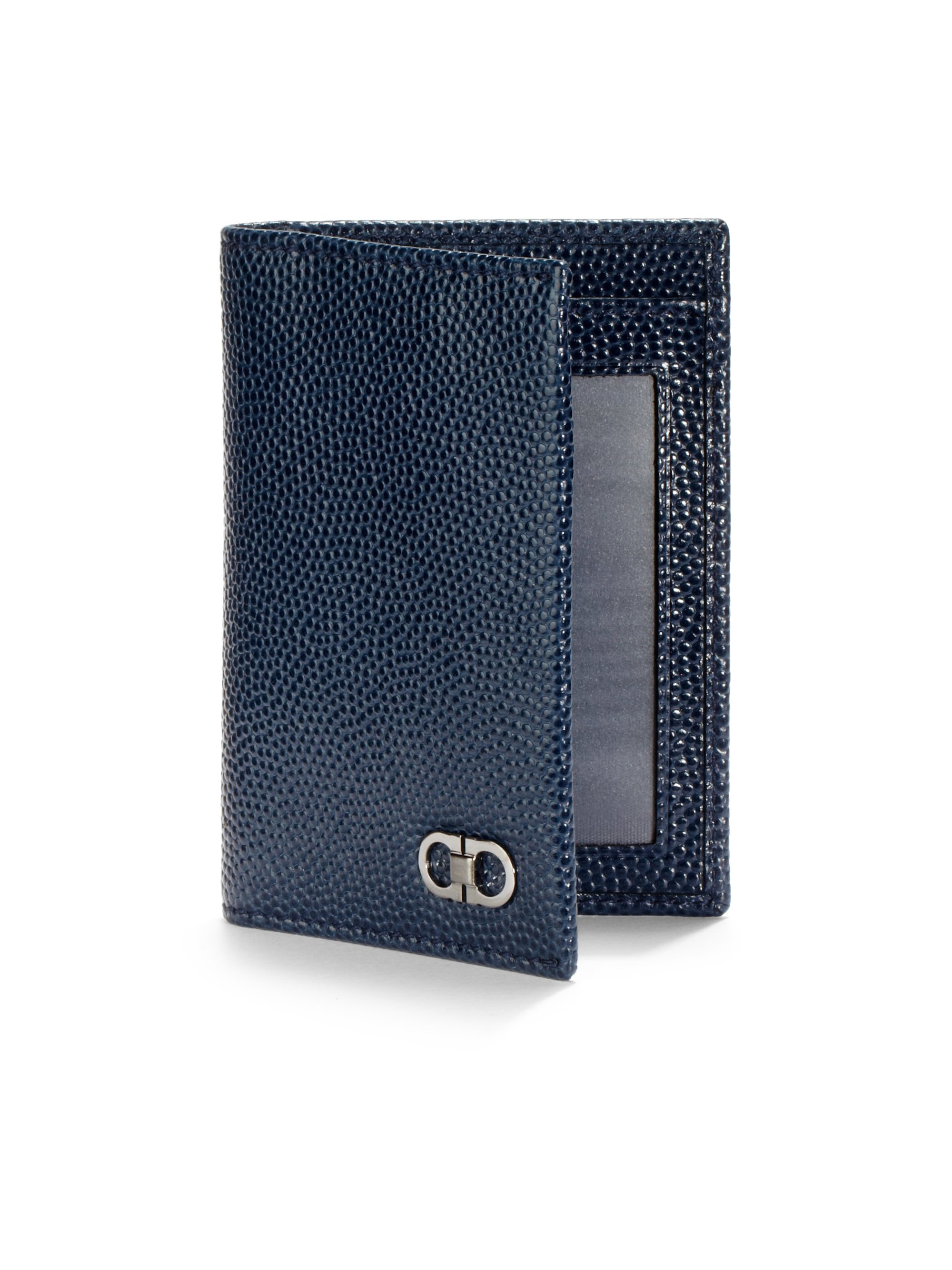 Lyst Ferragamo Textured Leather Vertical Wallet in Blue for Men