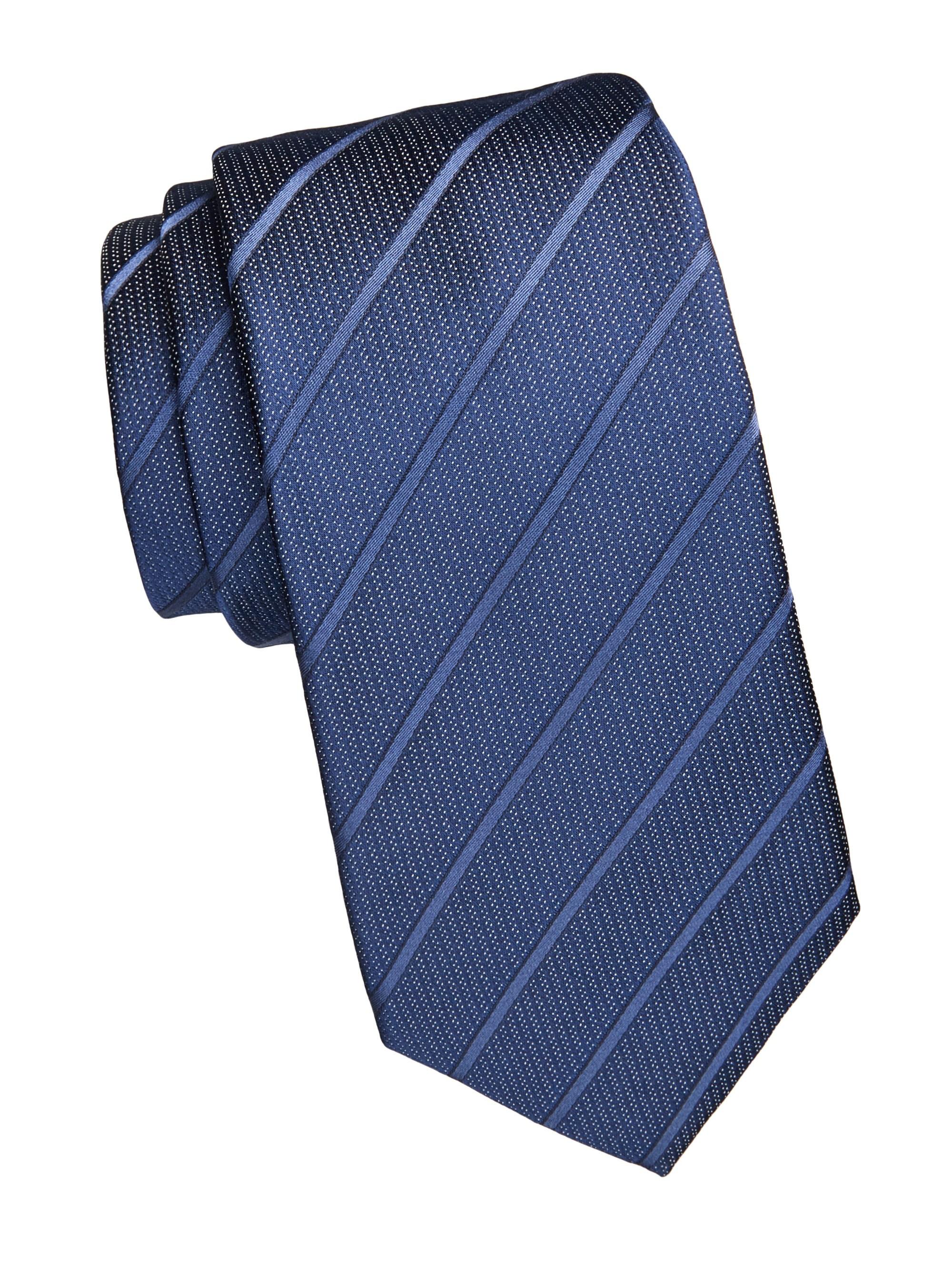 Emporio Armani Tonal Stripe Silk Tie in Blue for Men - Lyst
