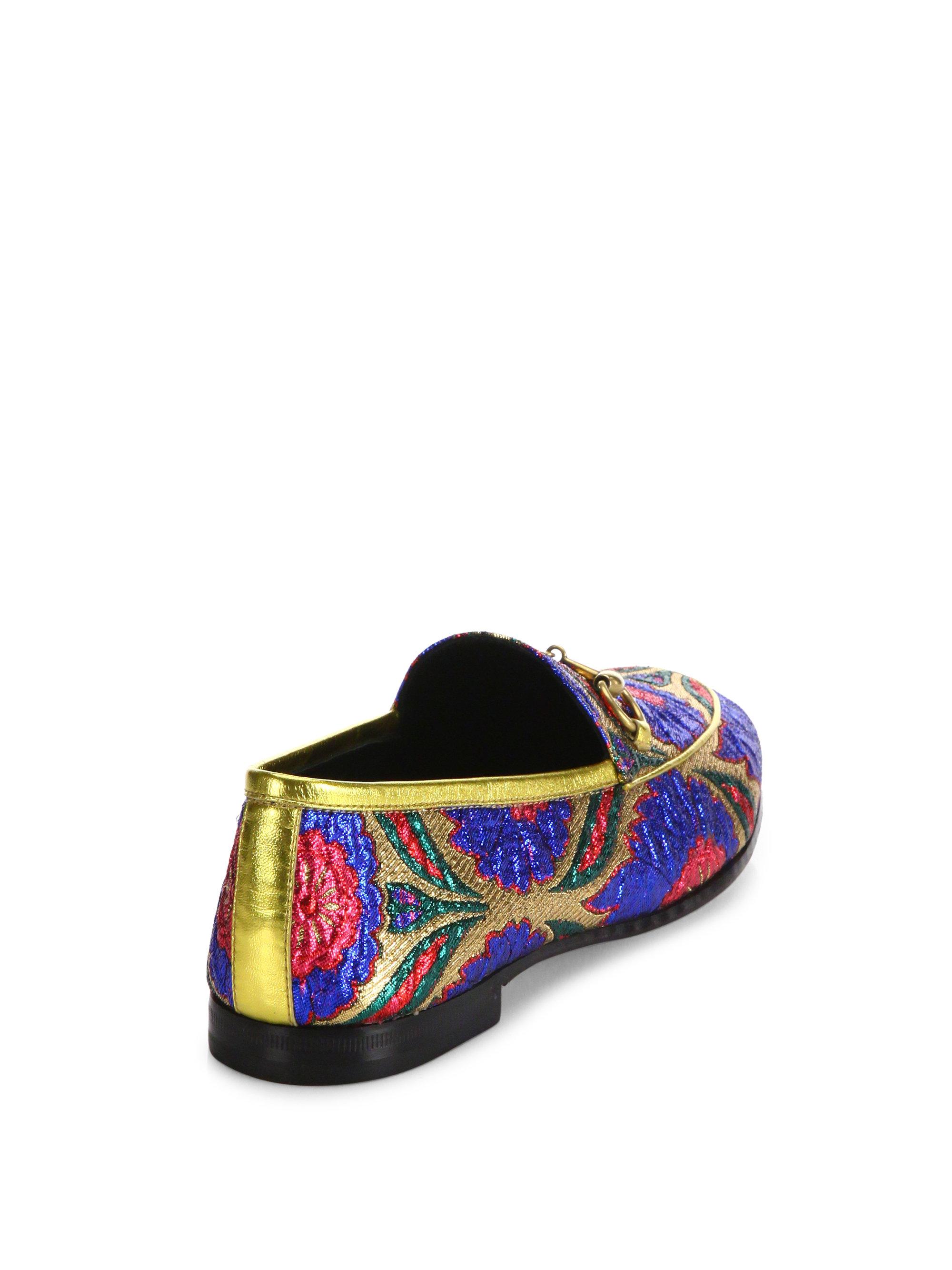 Lyst - Gucci Jordaan Lurex Floral Brocade Loafers in Blue Gucci - Blue Jordaan Lurex Floral Brocade Loafers - Lyst. View Fullscreen