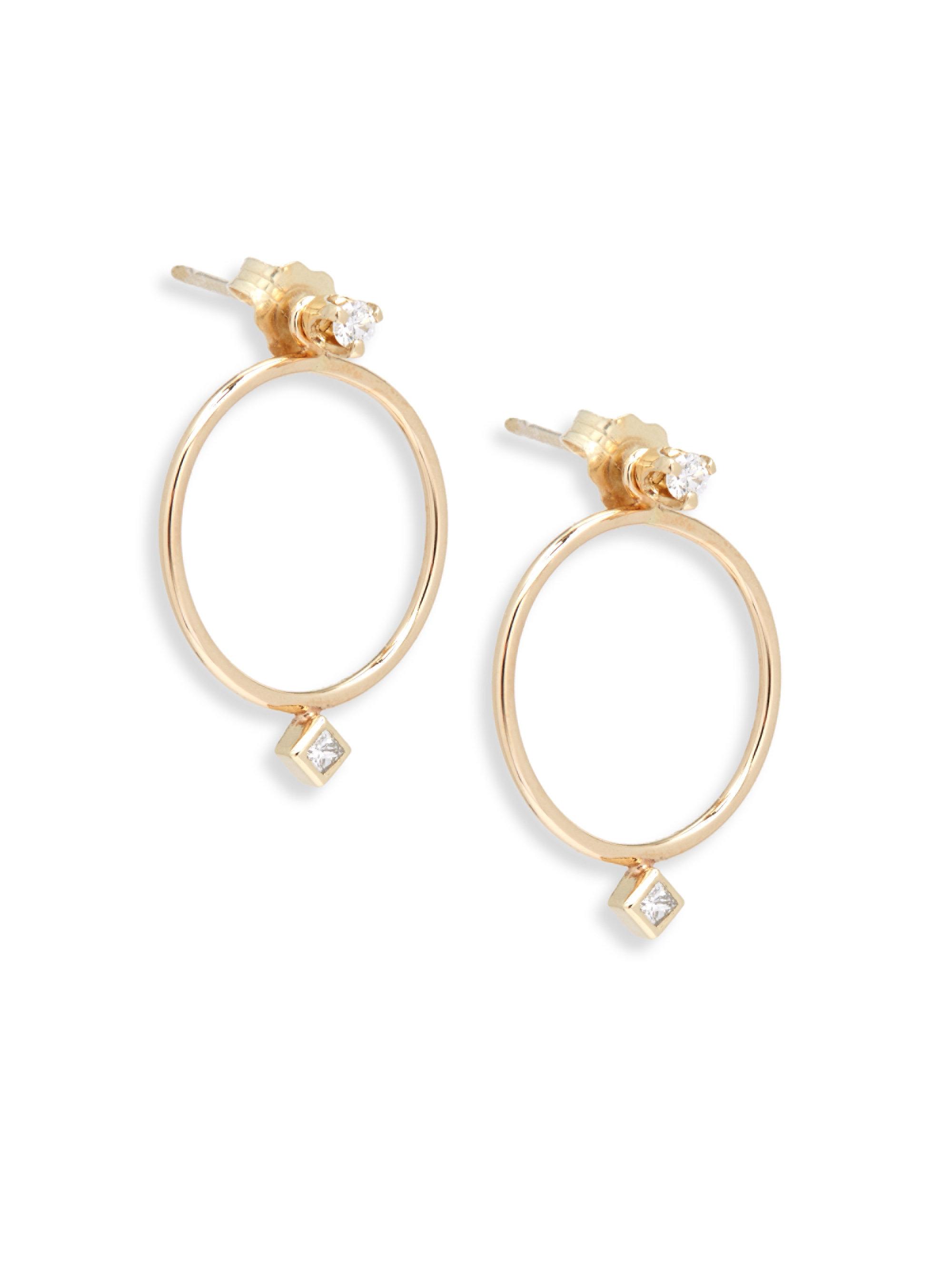 Lyst Zoe Chicco Diamond 14k Yellow Gold Stud Earring Circle Zoe Chicco Women S Metallic Diamond 14k Yellow Gold Stud Earring Circle Ear Jacket Set