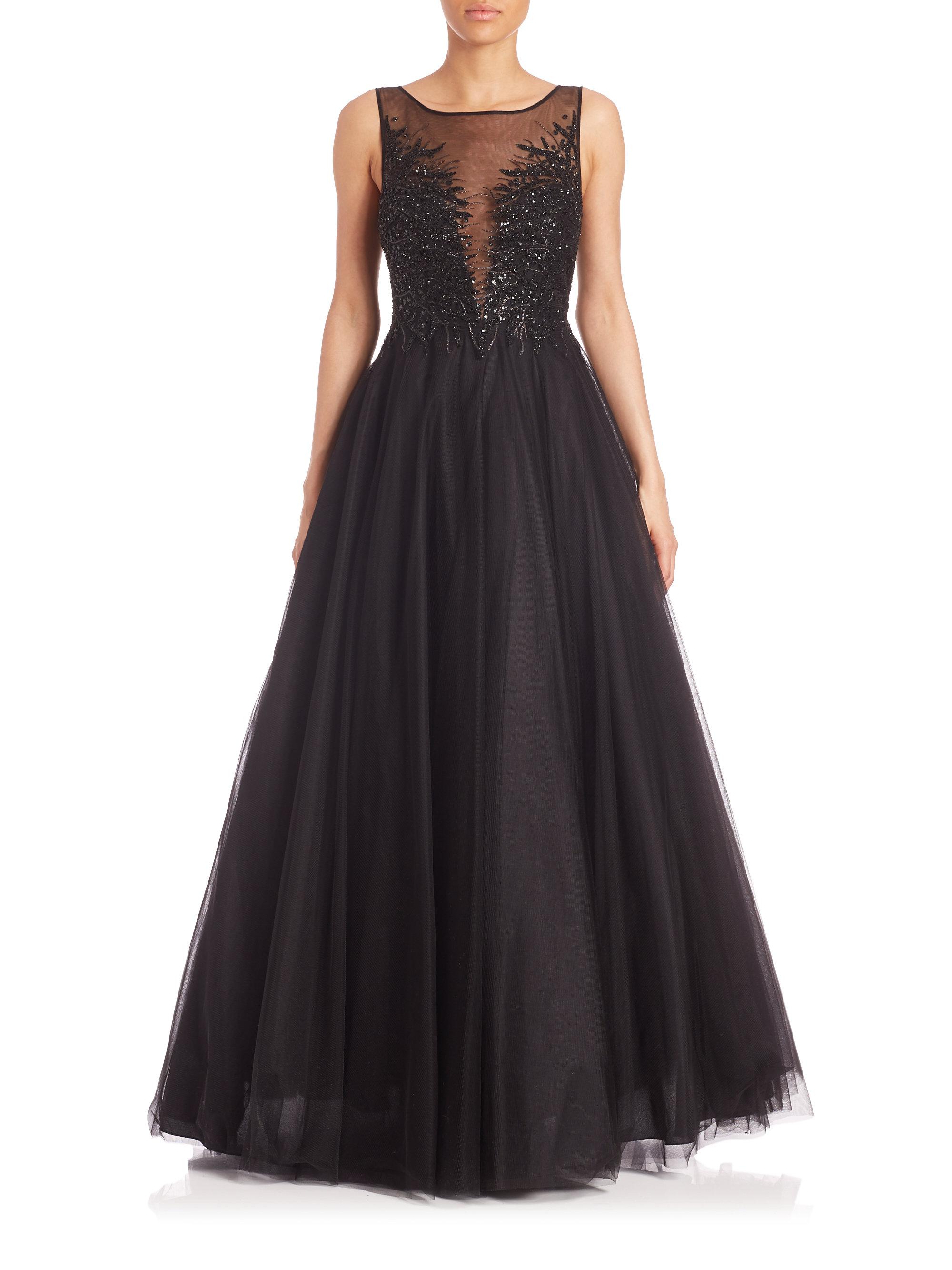basix black label embroidered ball gown