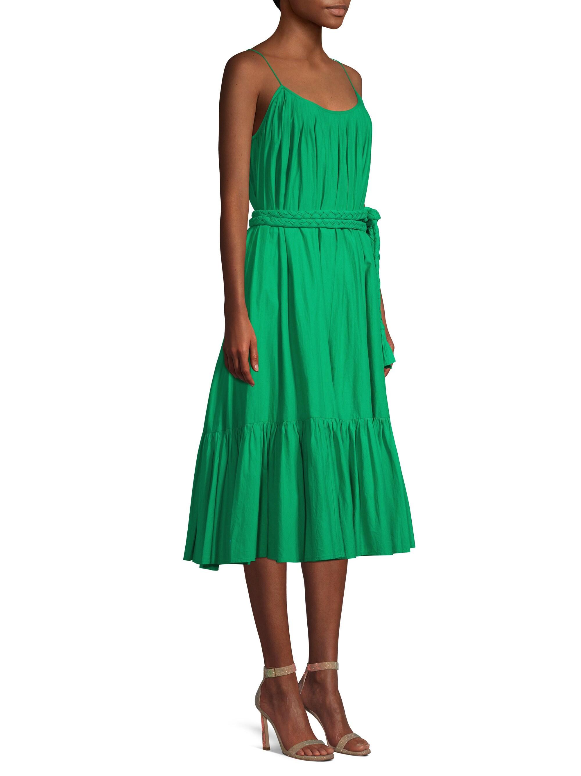 RHODE Lea Sleeveless Cotton Midi Dress in Green - Lyst