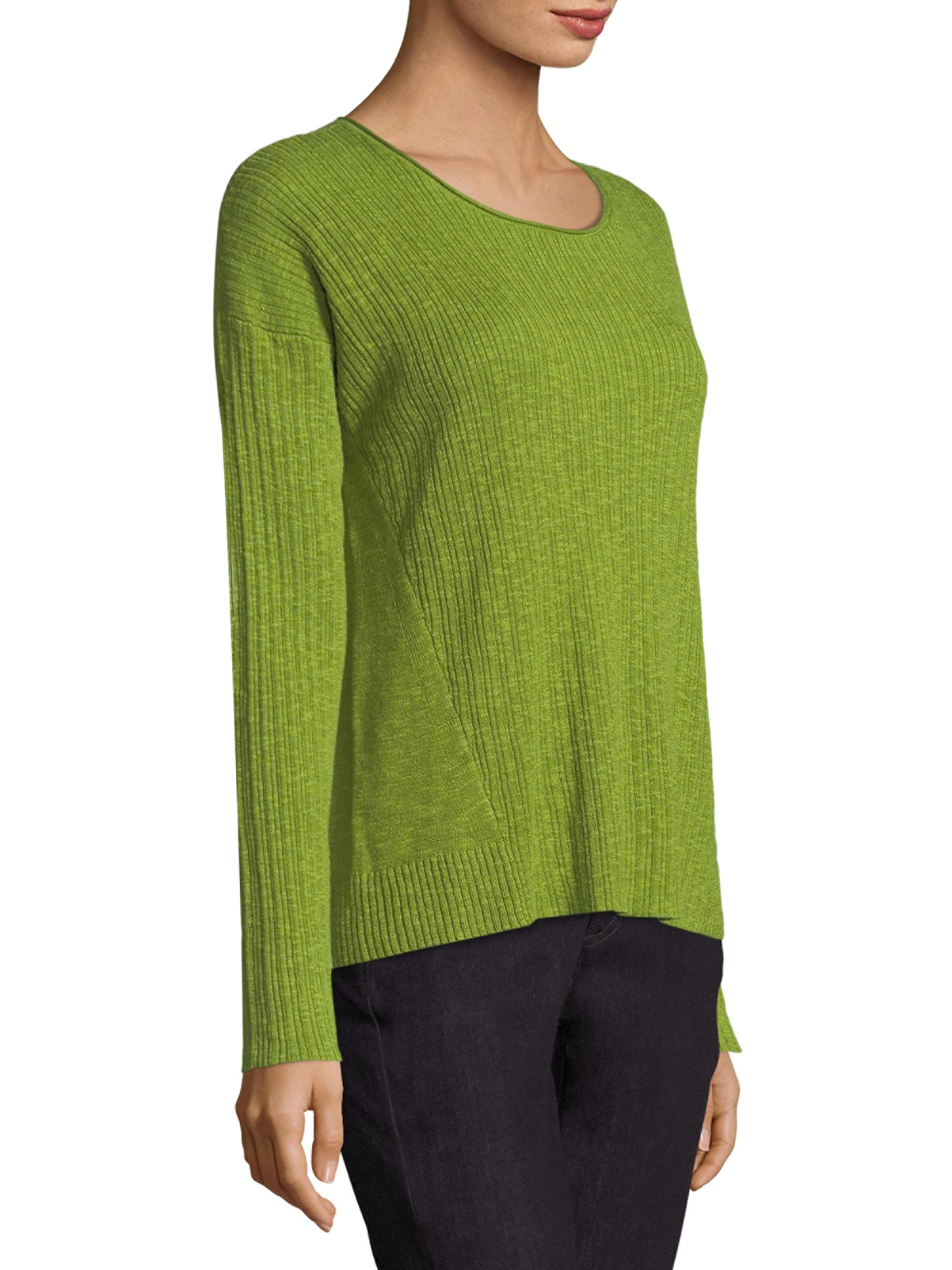 Lyst - Eileen Fisher Ribbed Sweater in Green