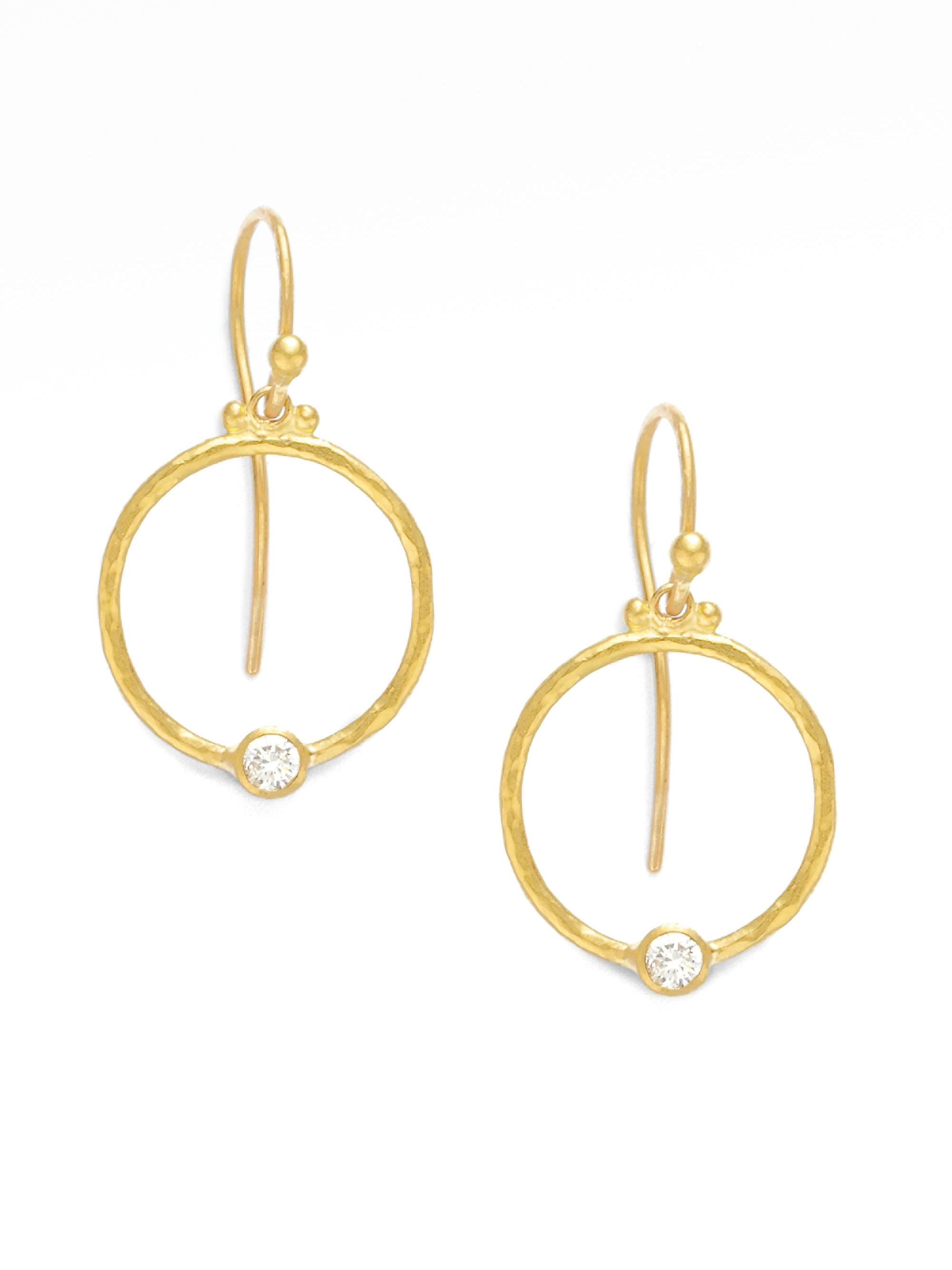 Lyst Gurhan 24k Gold Diamond Hoop Earrings In Metallic Gurhan Women S Metallic 24k Gold Diamond Hoop Earrings