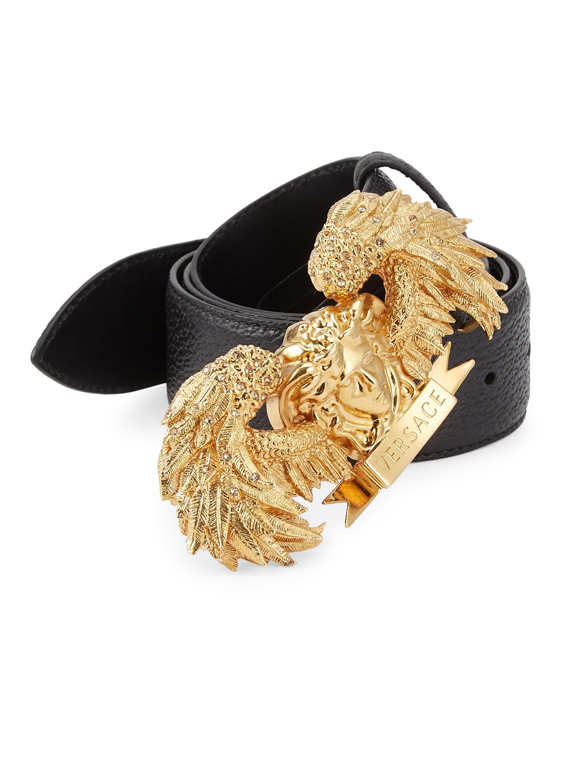 Versace Medusa Wing Leather Belt for Men Lyst