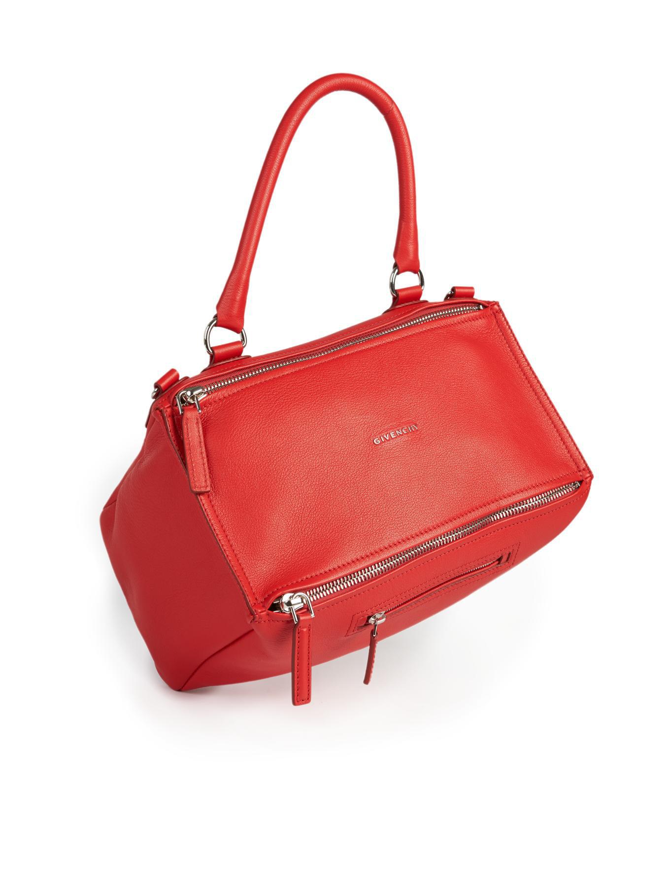 Lyst - Givenchy Pandora Medium Leather Shoulder Bag in Red