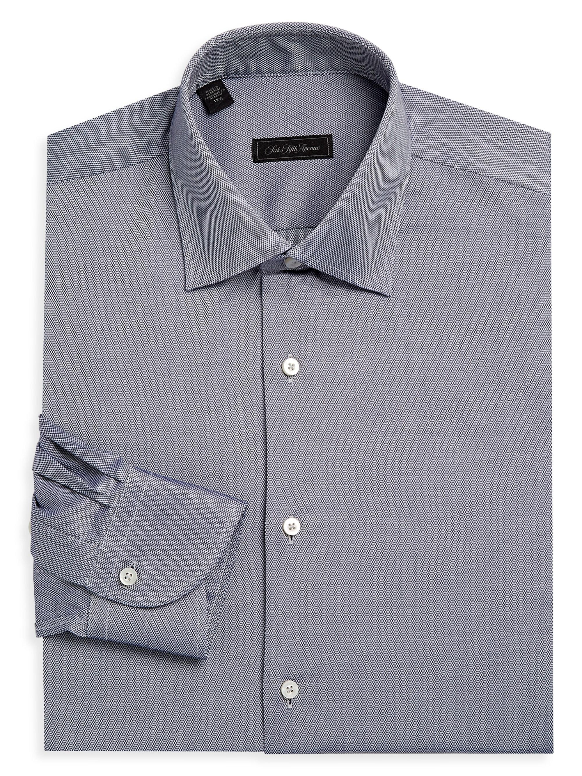 Saks Fifth Avenue Collecton Diamond Print Dress Shirt in Blue for Men ...