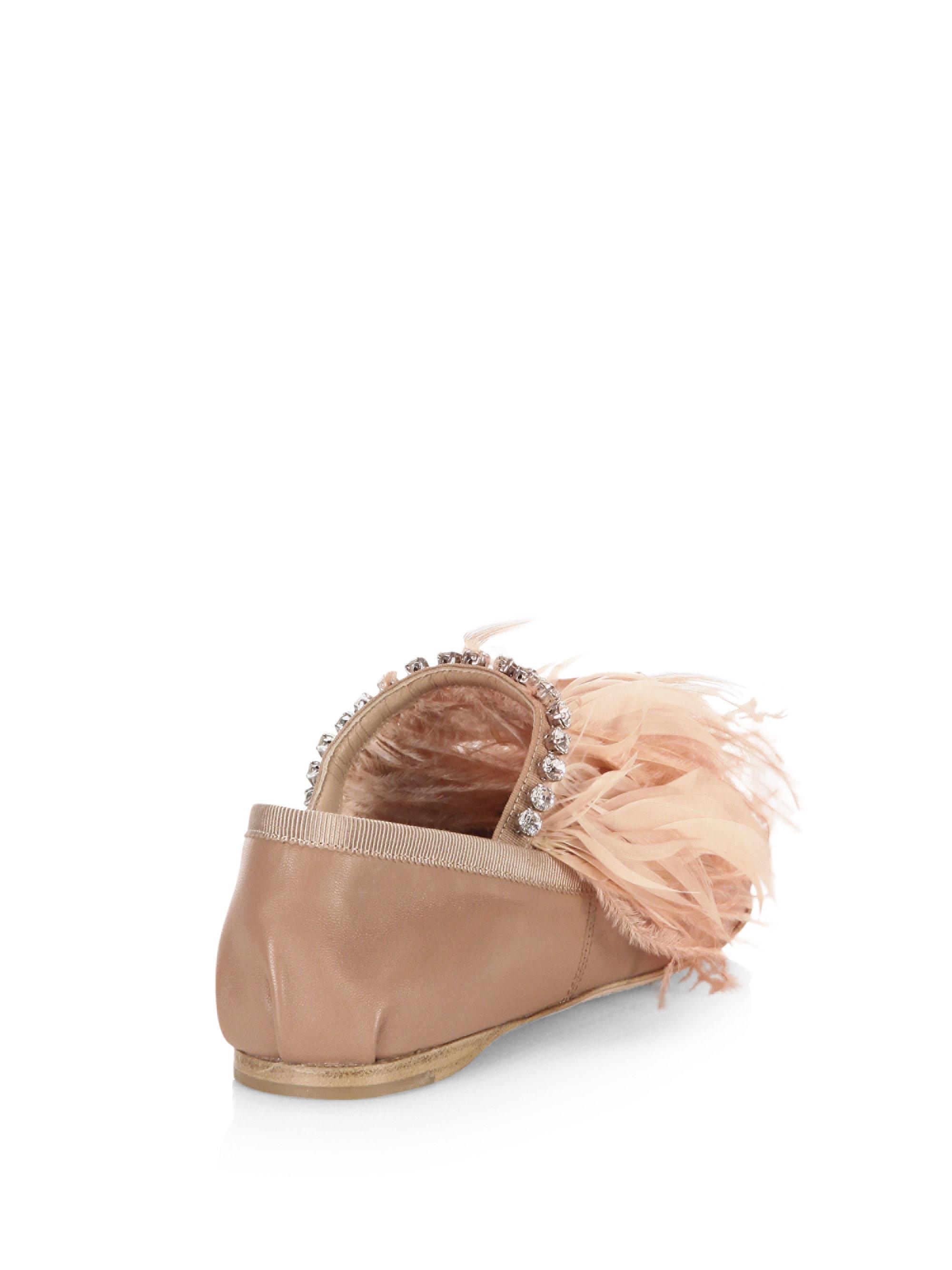 miu miu leather ballet flats