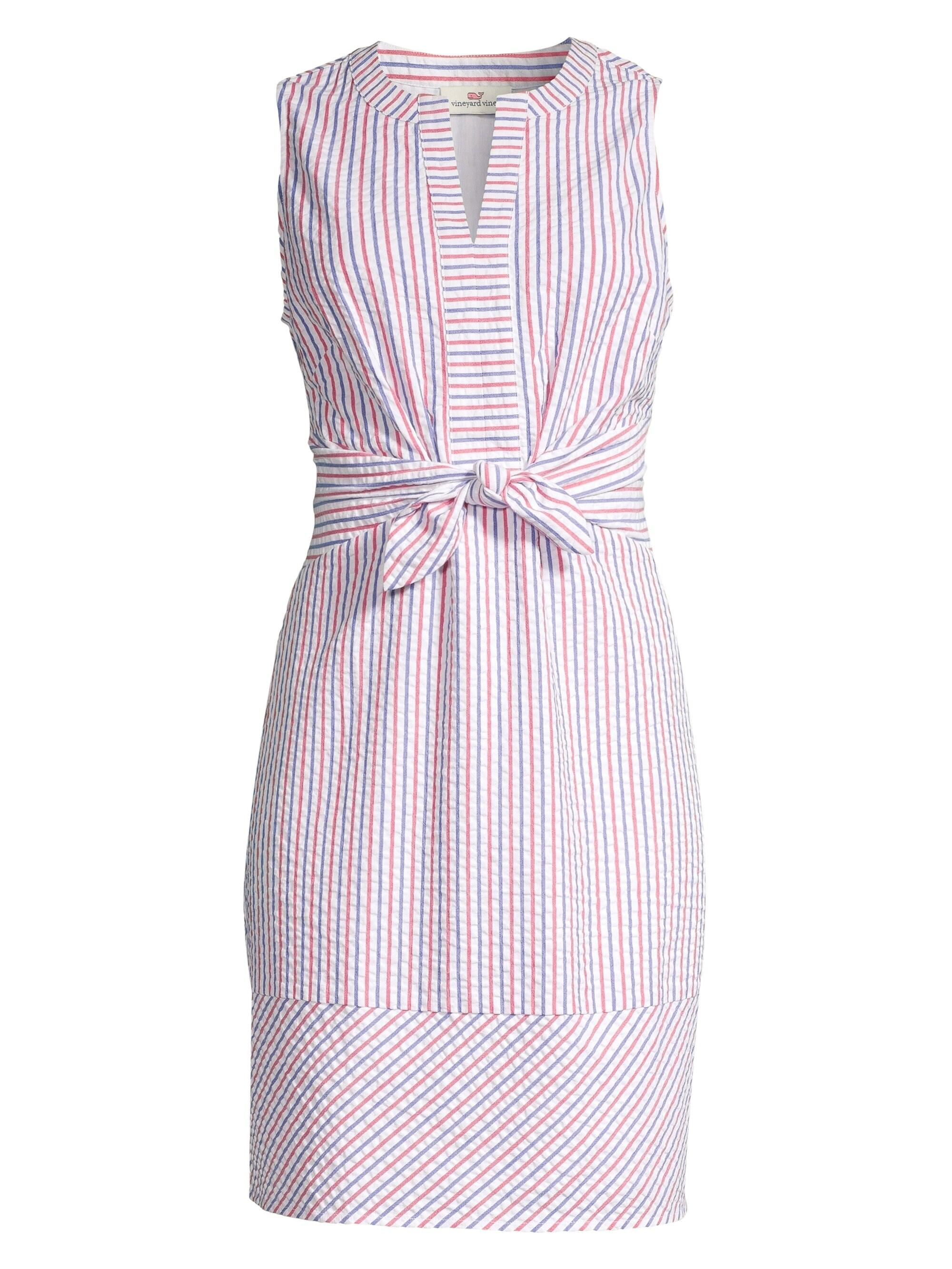 Vineyard Vines Women's Firework Seersucker Striped Sheath Dress