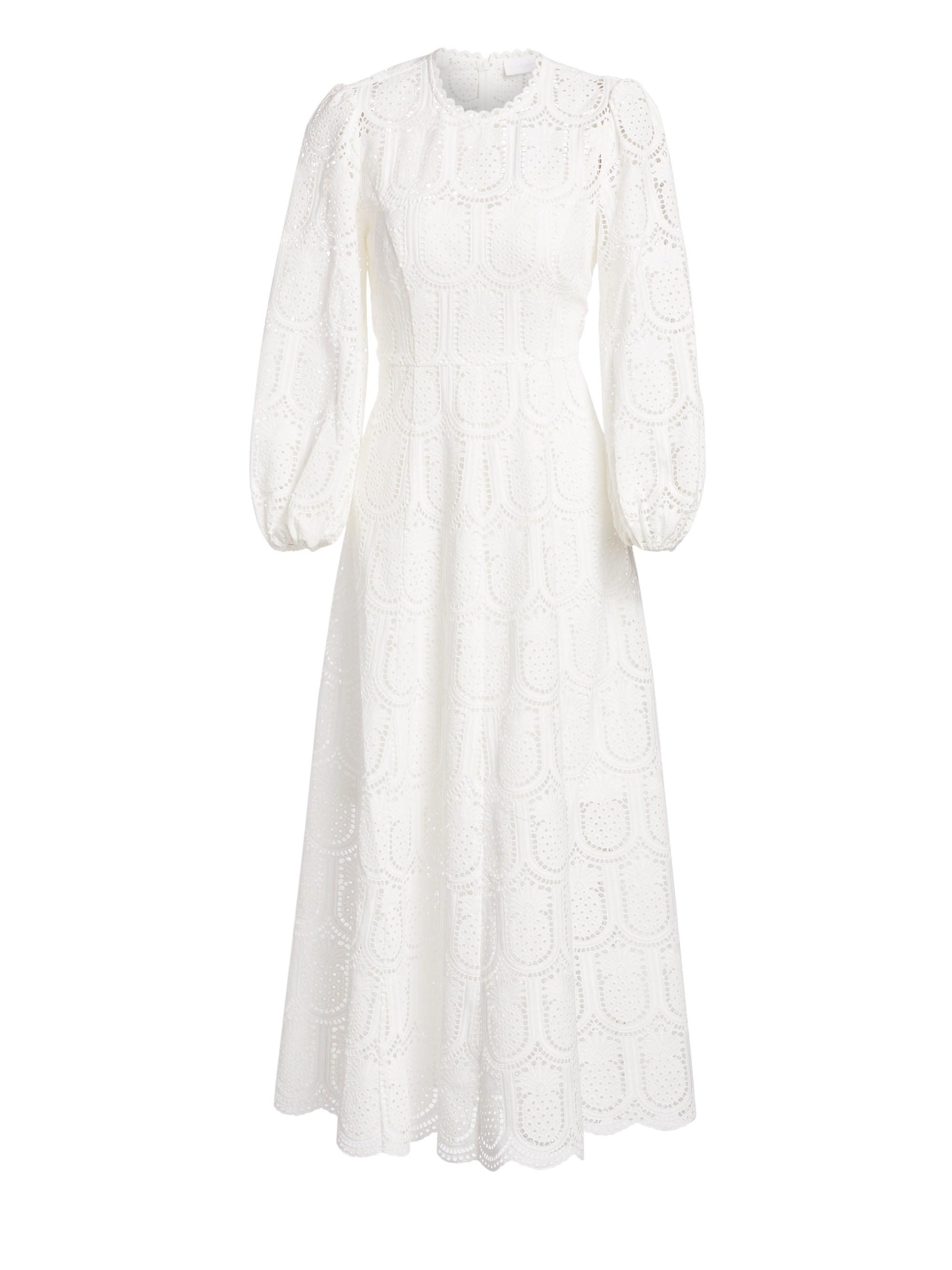 Zimmermann Women's Wayfarer Pineapple Lace Midi Dress Cream in White Lyst