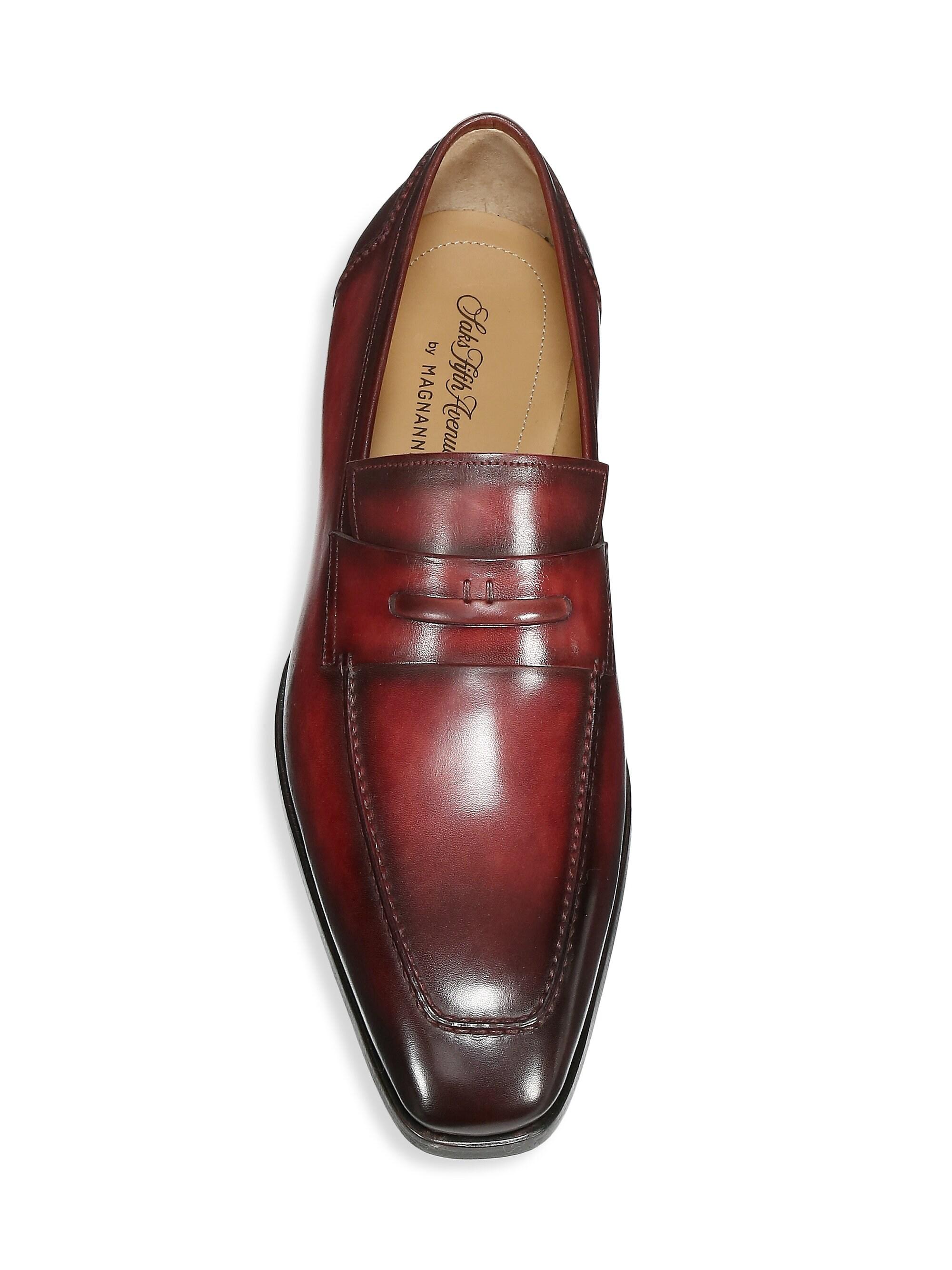 saks fifth avenue men's redford leather backless loafers