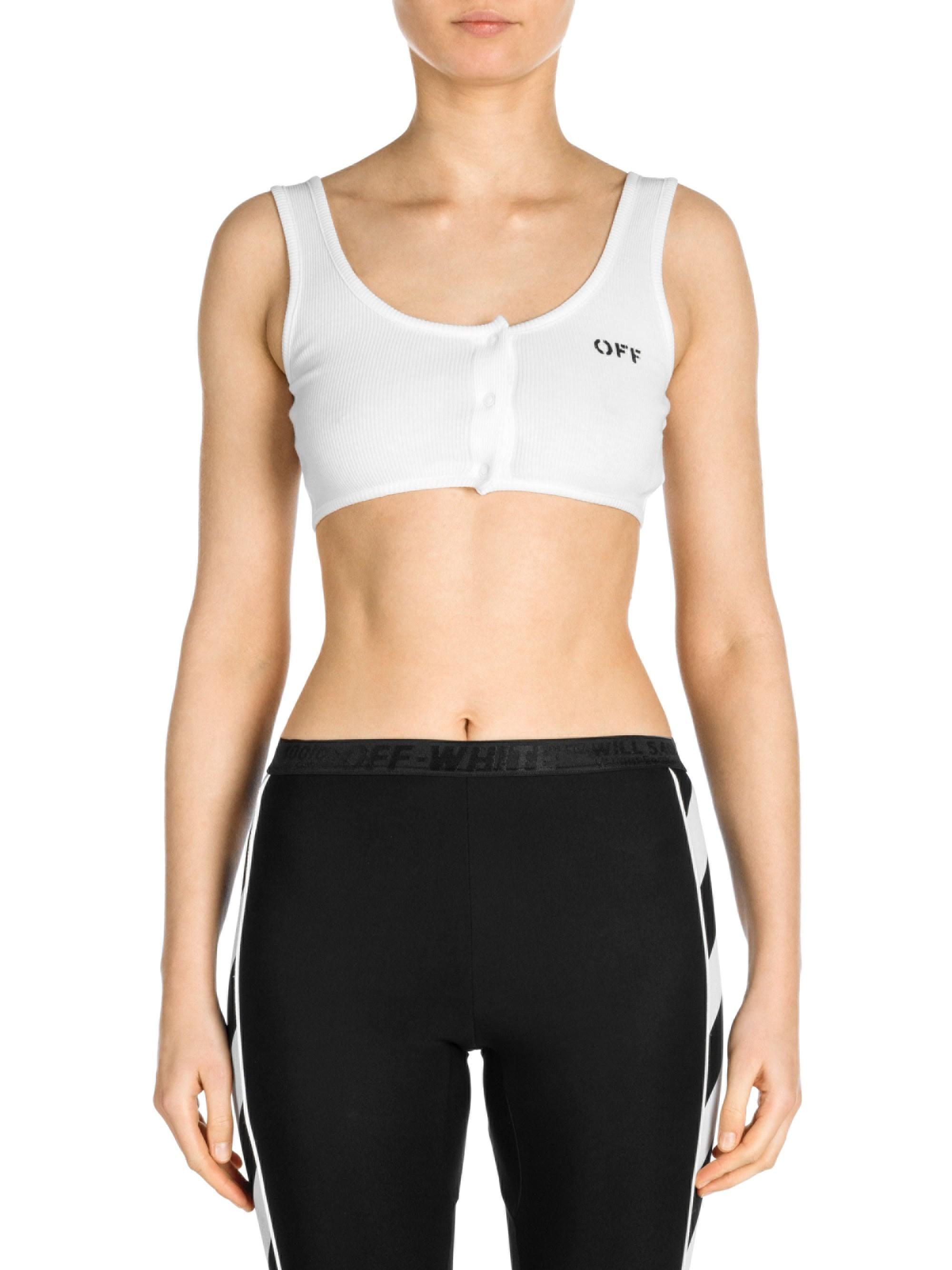 Off-White c/o Virgil Abloh Buttoned Sports Bra in Black - Lyst