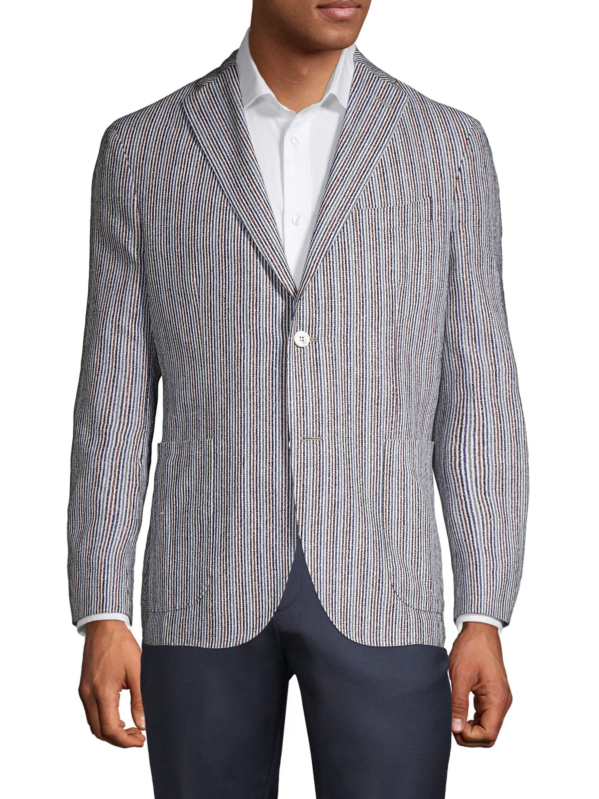 Boglioli Multi-color Stripe Sport Jacket in Gray for Men - Lyst
