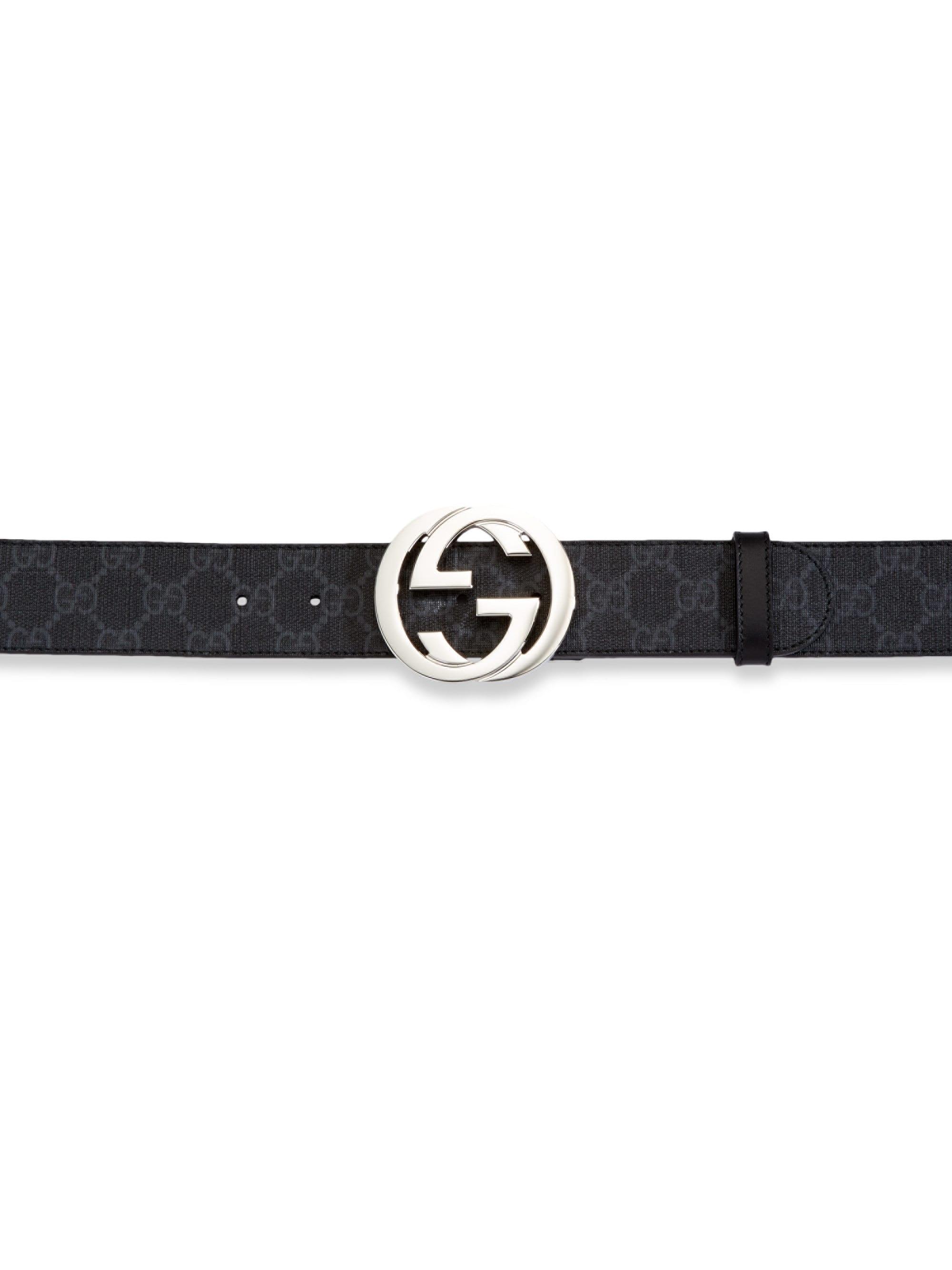 Gucci GG Supreme Belt With G Buckle in Black for Men - Save 16% - Lyst