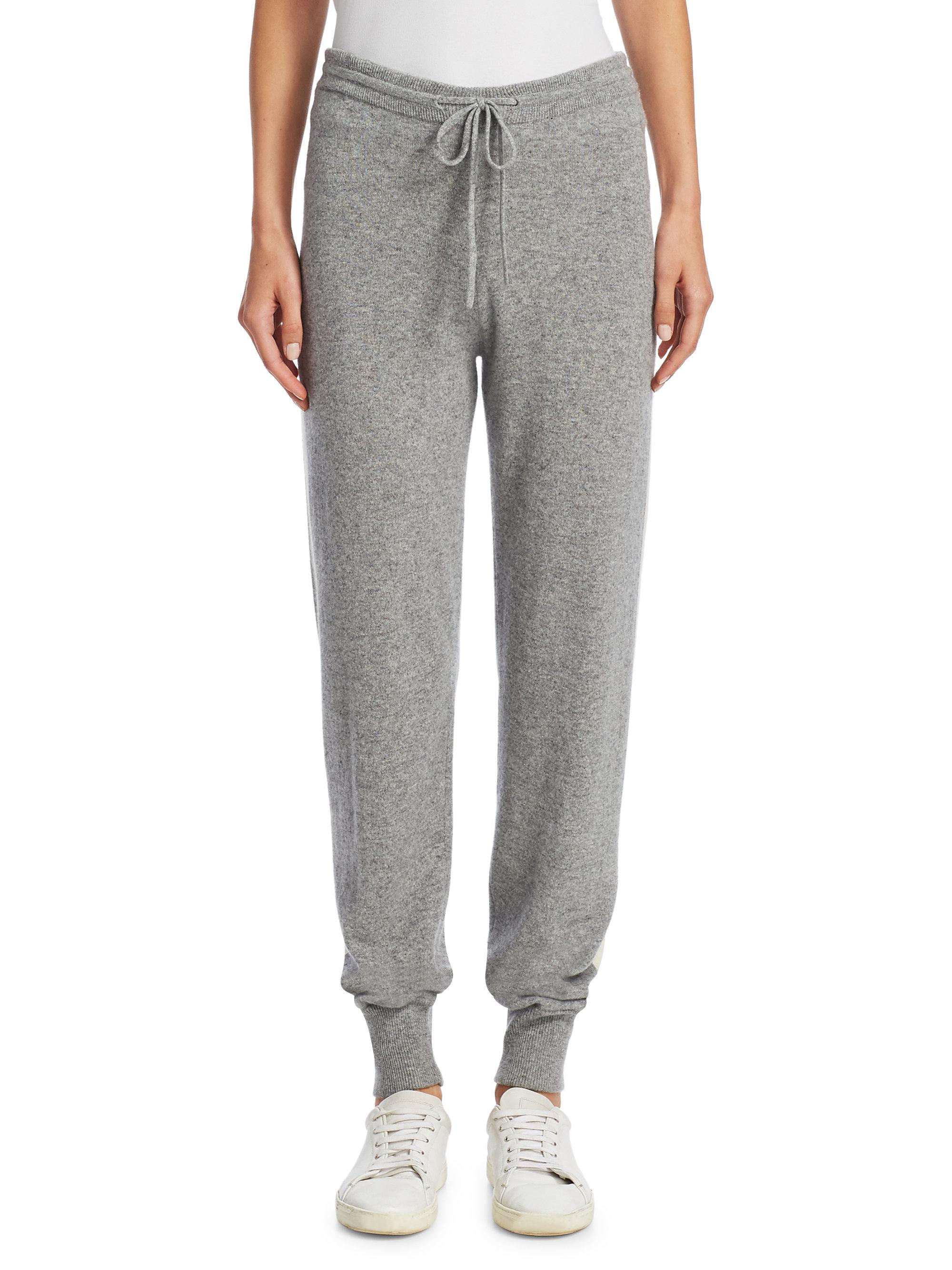 Lyst - Theory Athletic Striped Cashmere Pants in Gray