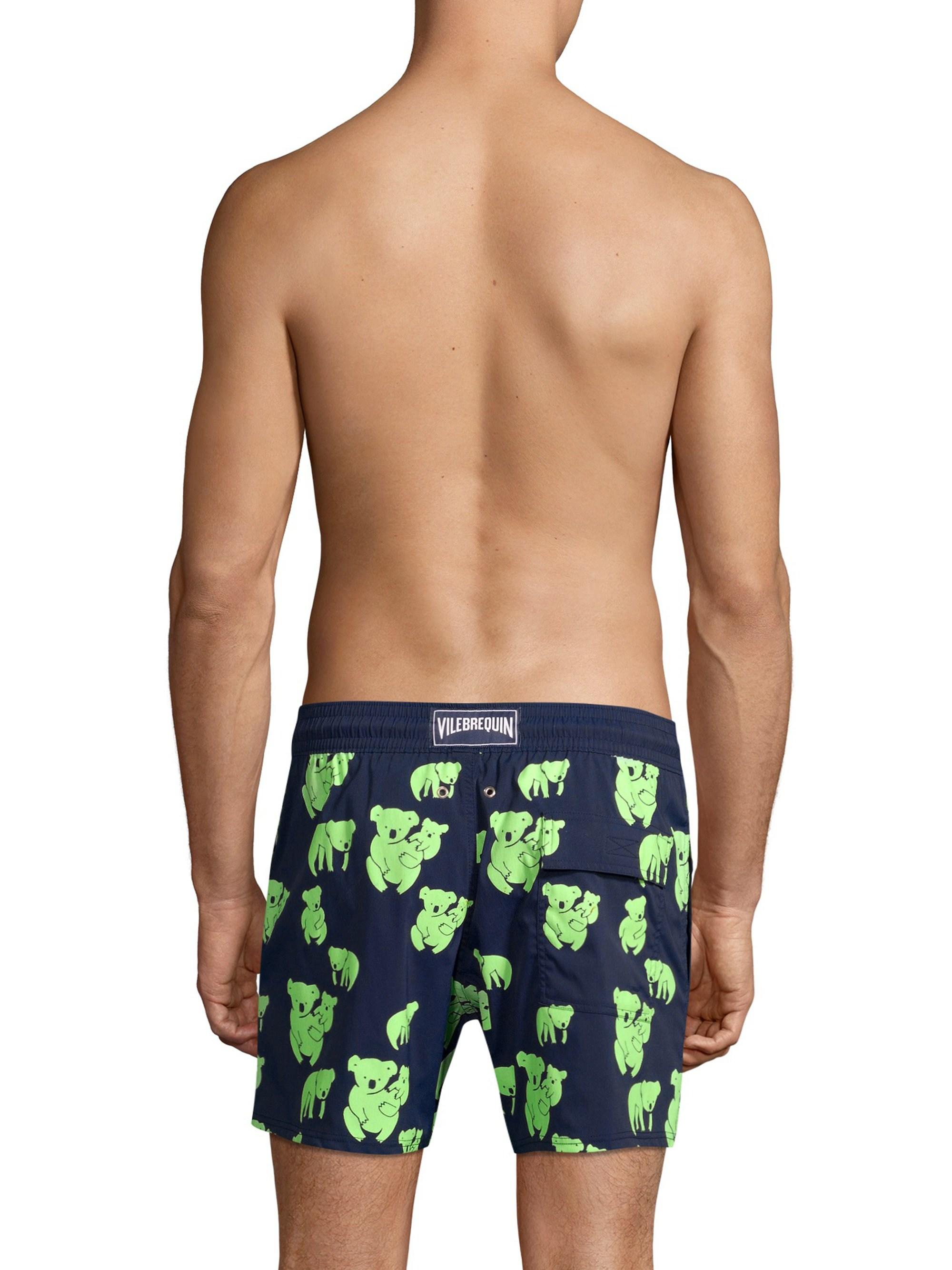 Lyst Vilebrequin Men's Moorea Neon Koala Print Swim Trunks Navy in