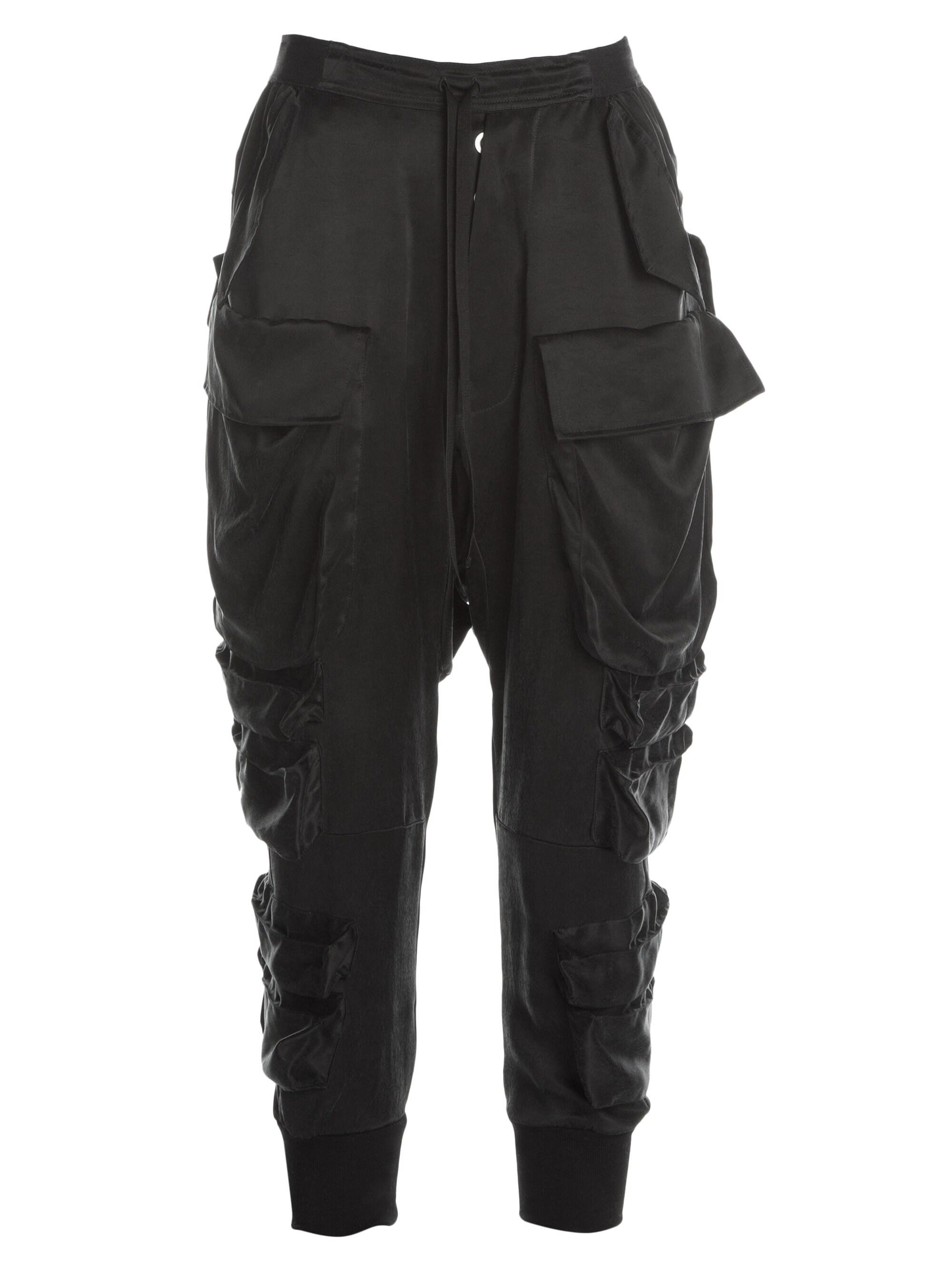 black reflective cargo pants