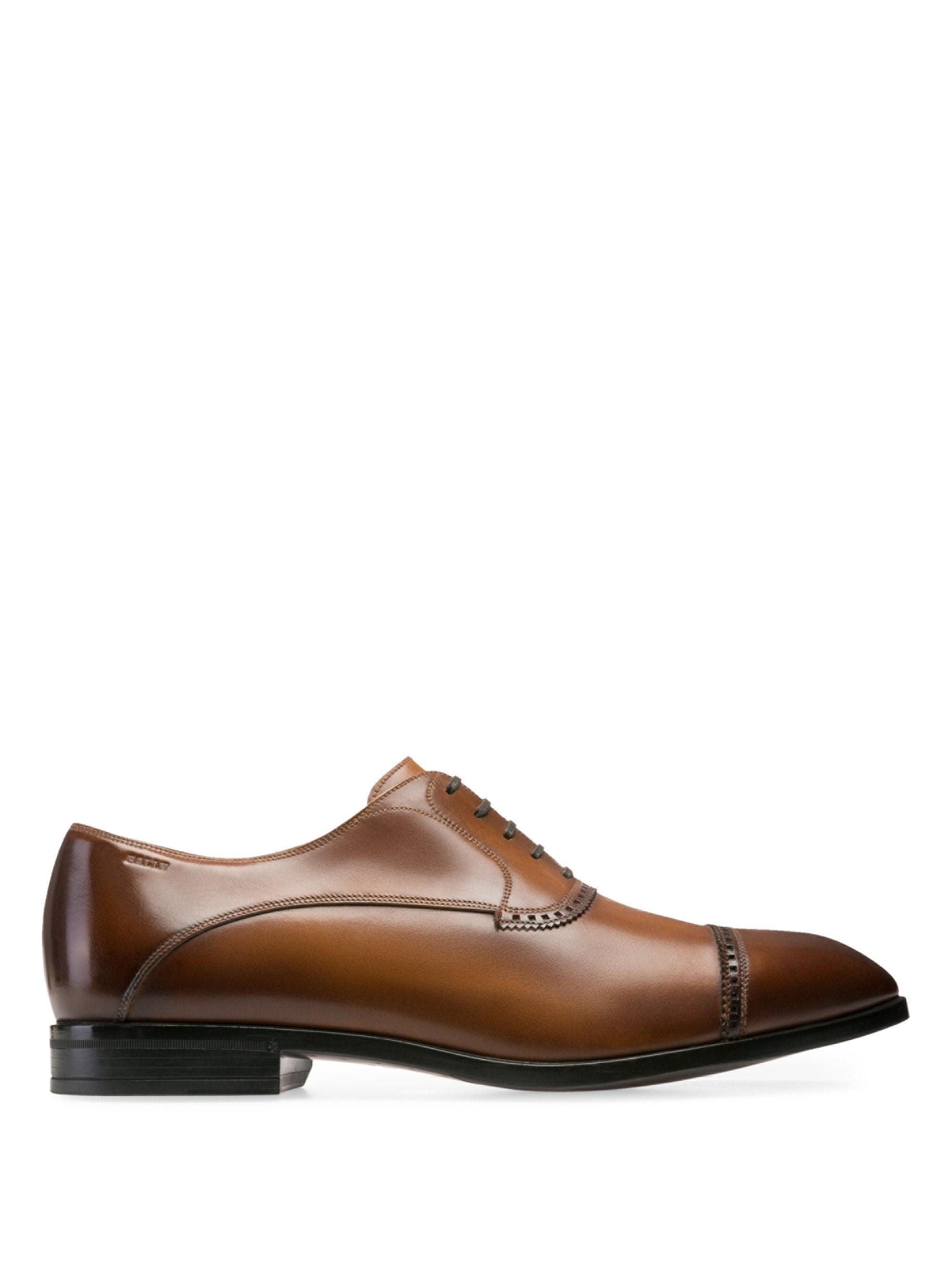 Lyst Bally Lamior Cap Toe Leather Dress Shoes in Brown