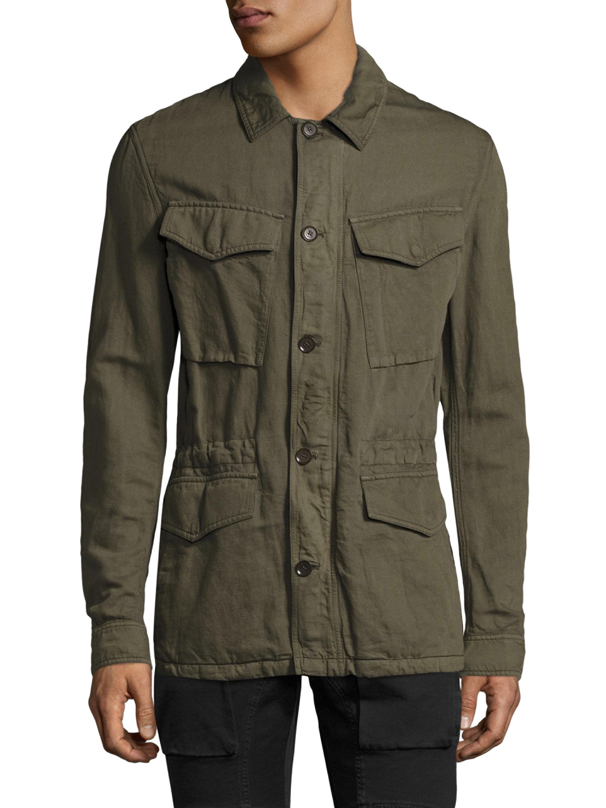 Lyst Belstaff Weymouth Cotton & Linen Military Jacket in Green for Men