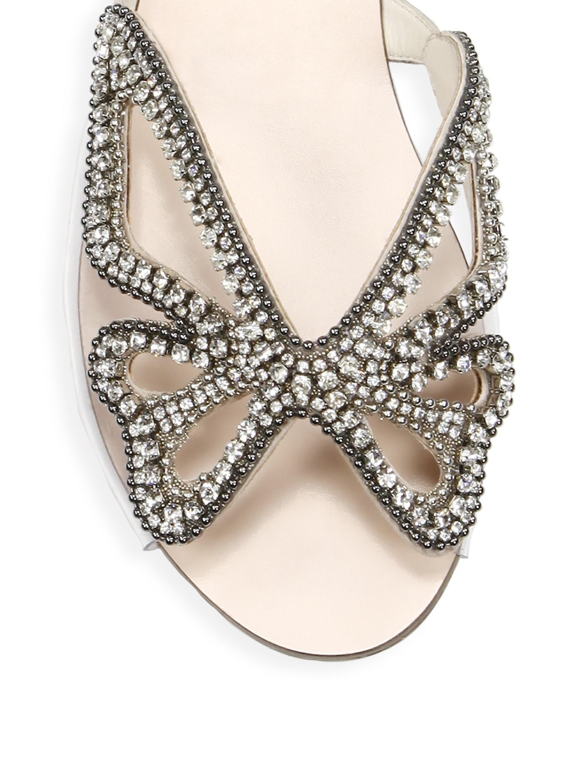 Lyst - Sophia Webster Madame Butterfly Crystal Suede Slides
