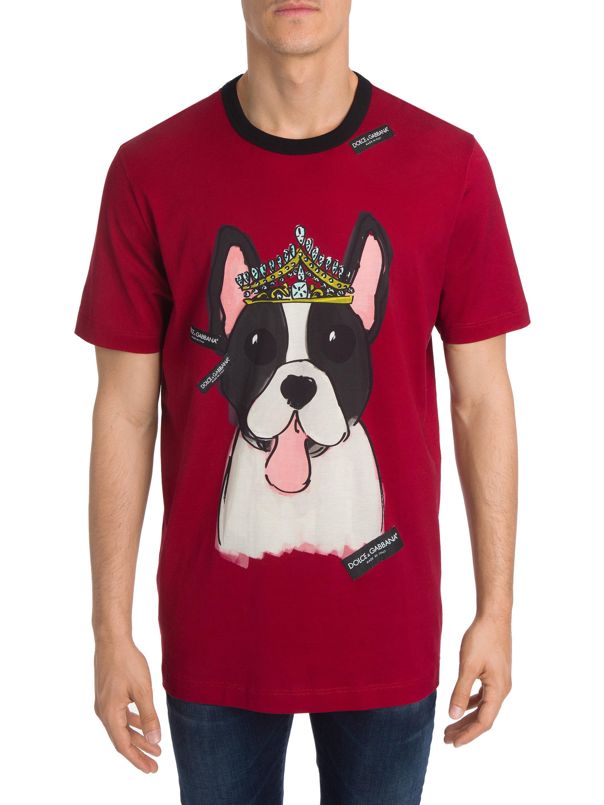 Lyst - Dolce & Gabbana Dog Cotton Tee in Red for Men