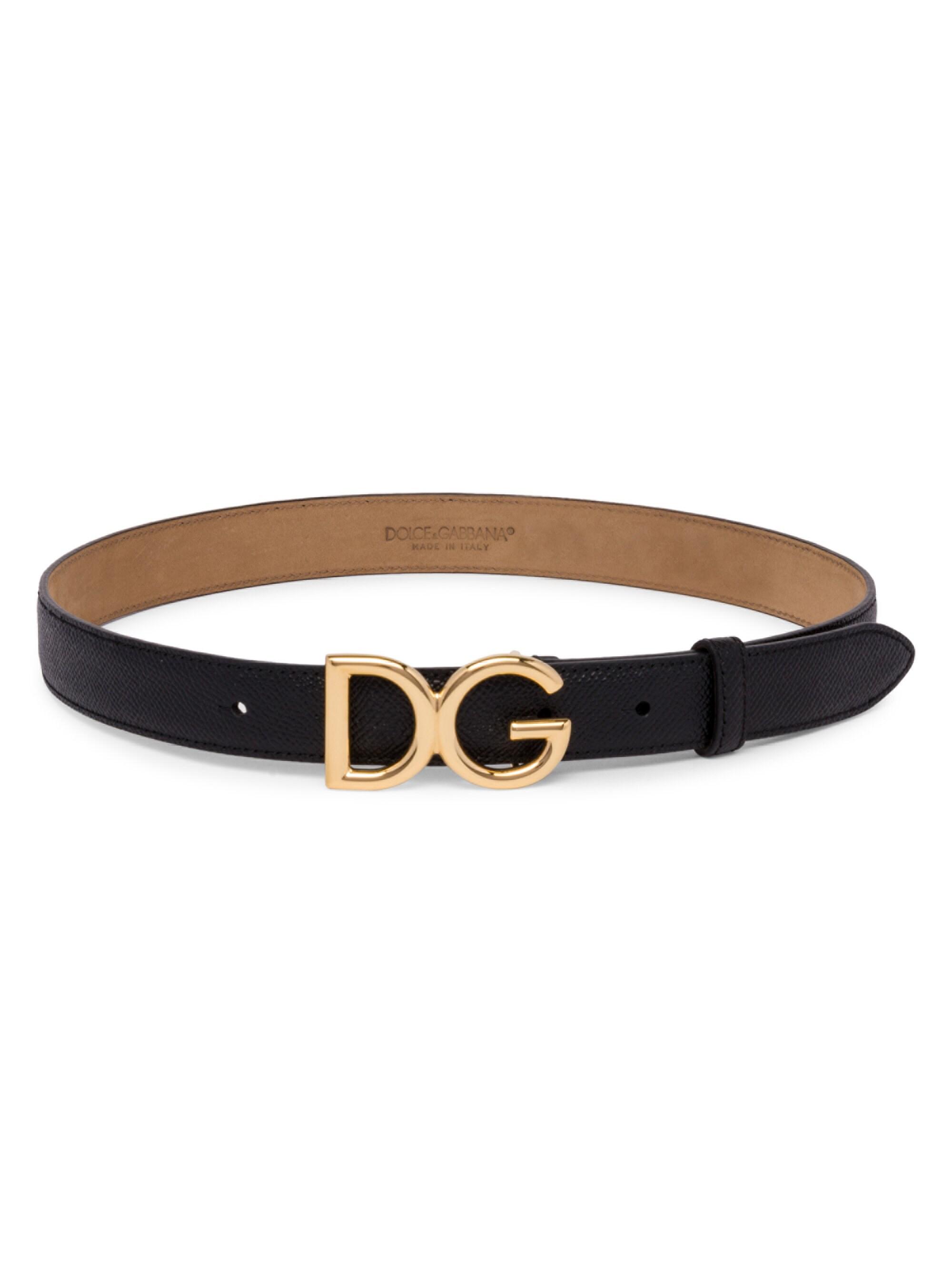 Dolce & Gabbana Dg Logo Leather Belt in Black Lyst