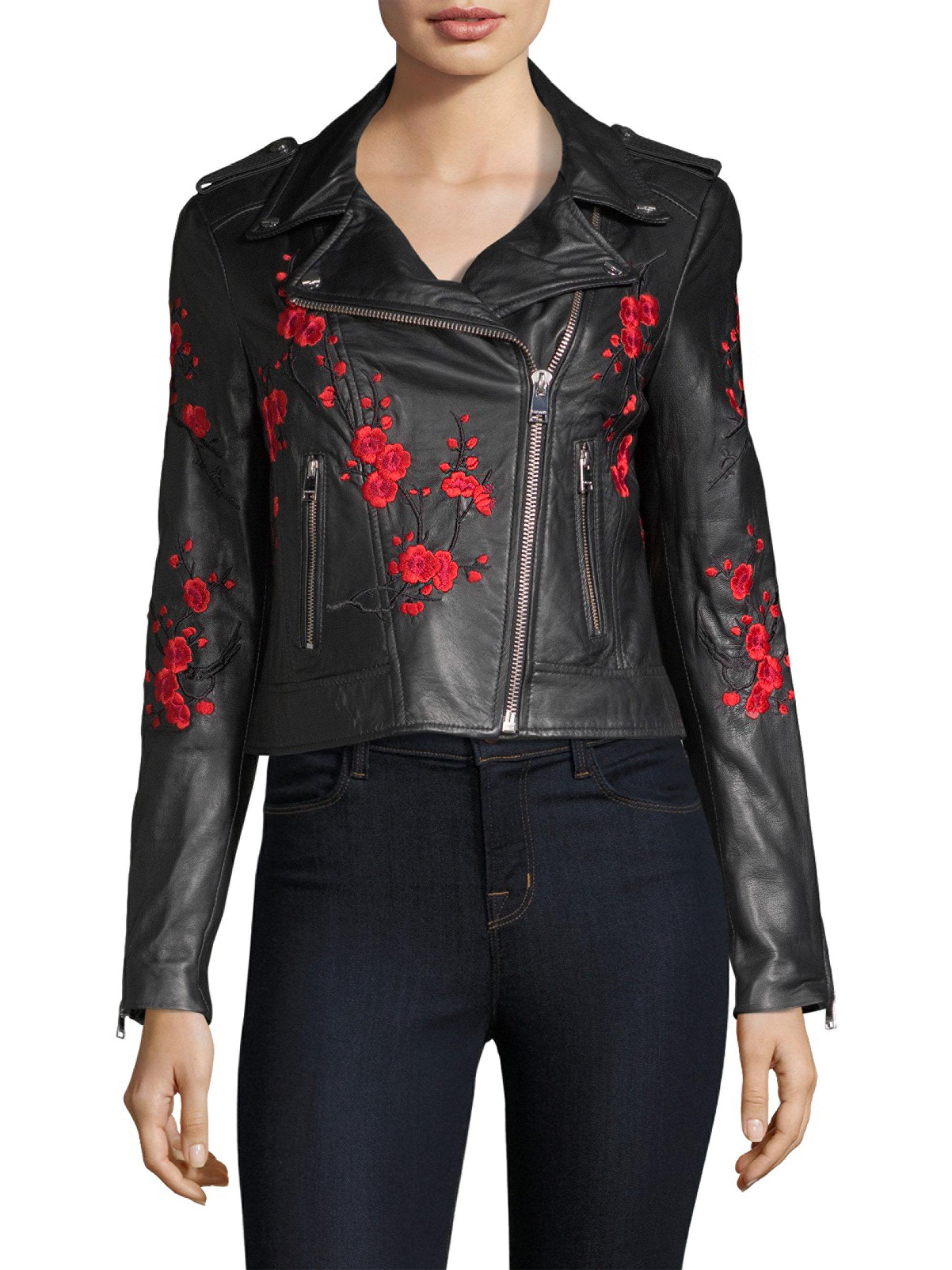 Lyst Lamarque Donna Fl Leather Jacket In Black Lamarque Women S Black Donna Fl Leather Jacket
