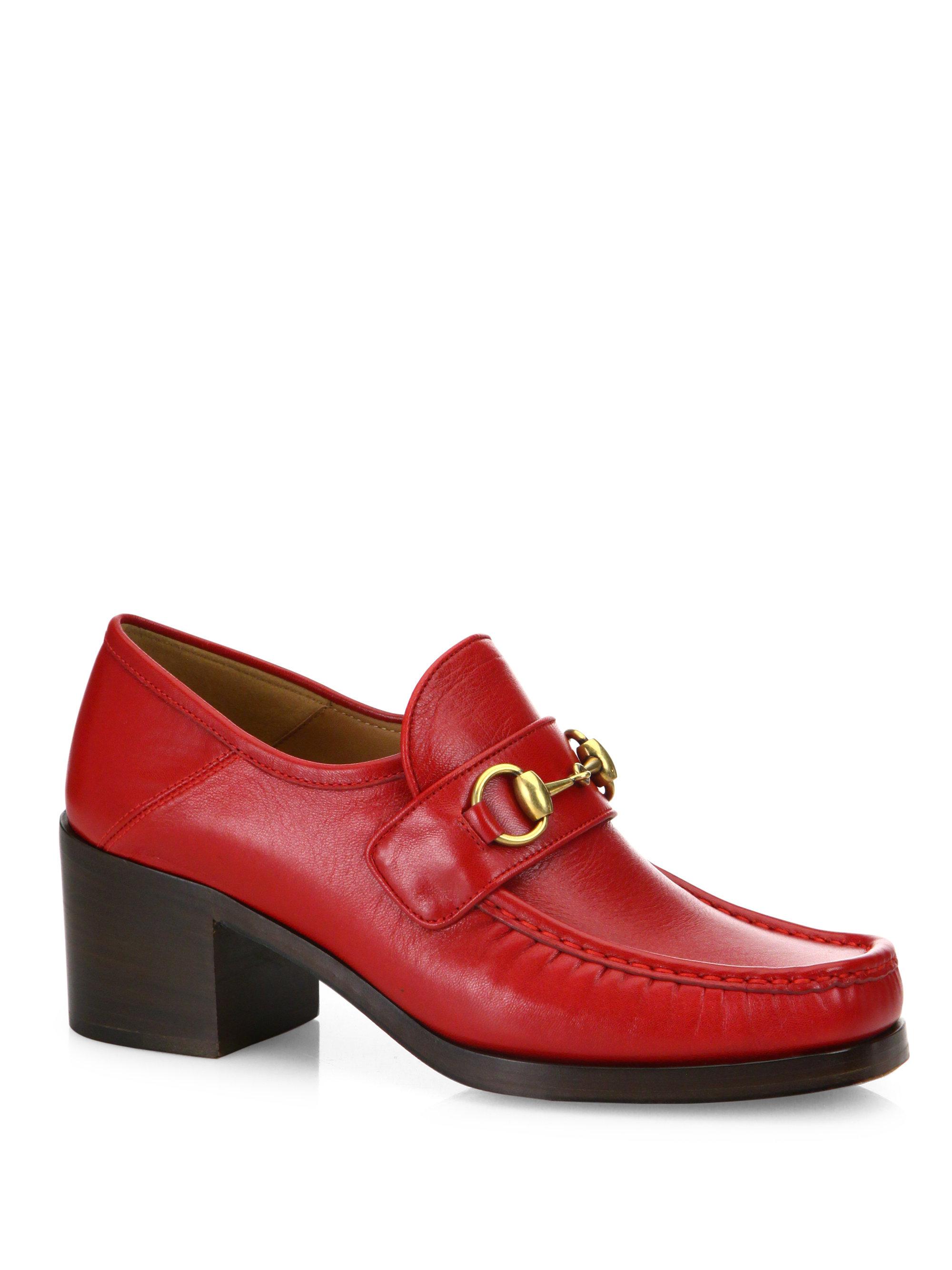 womens red gucci loafers