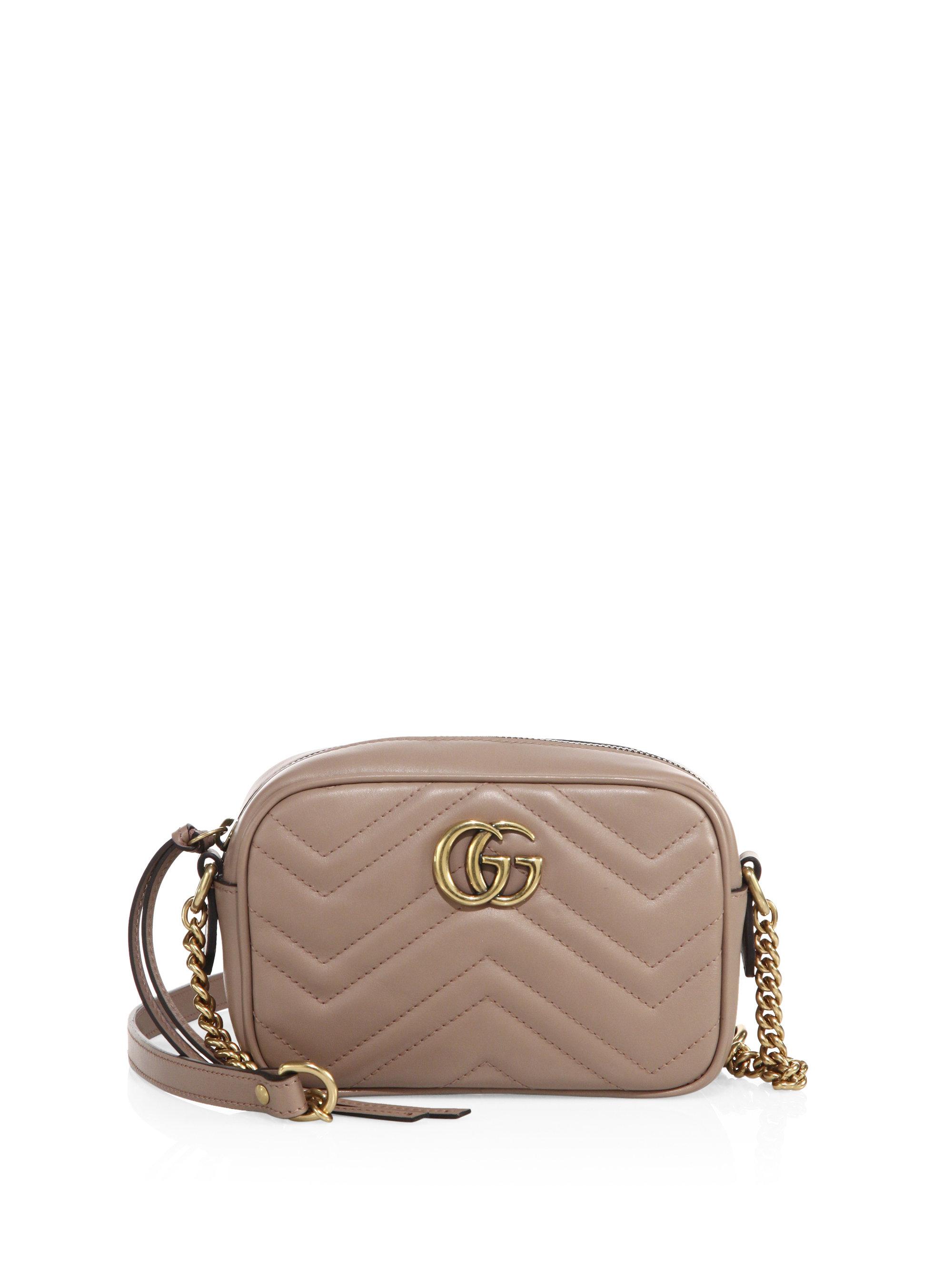 Lyst Gucci Gg Marmont Matelasse Camera Bag in Pink